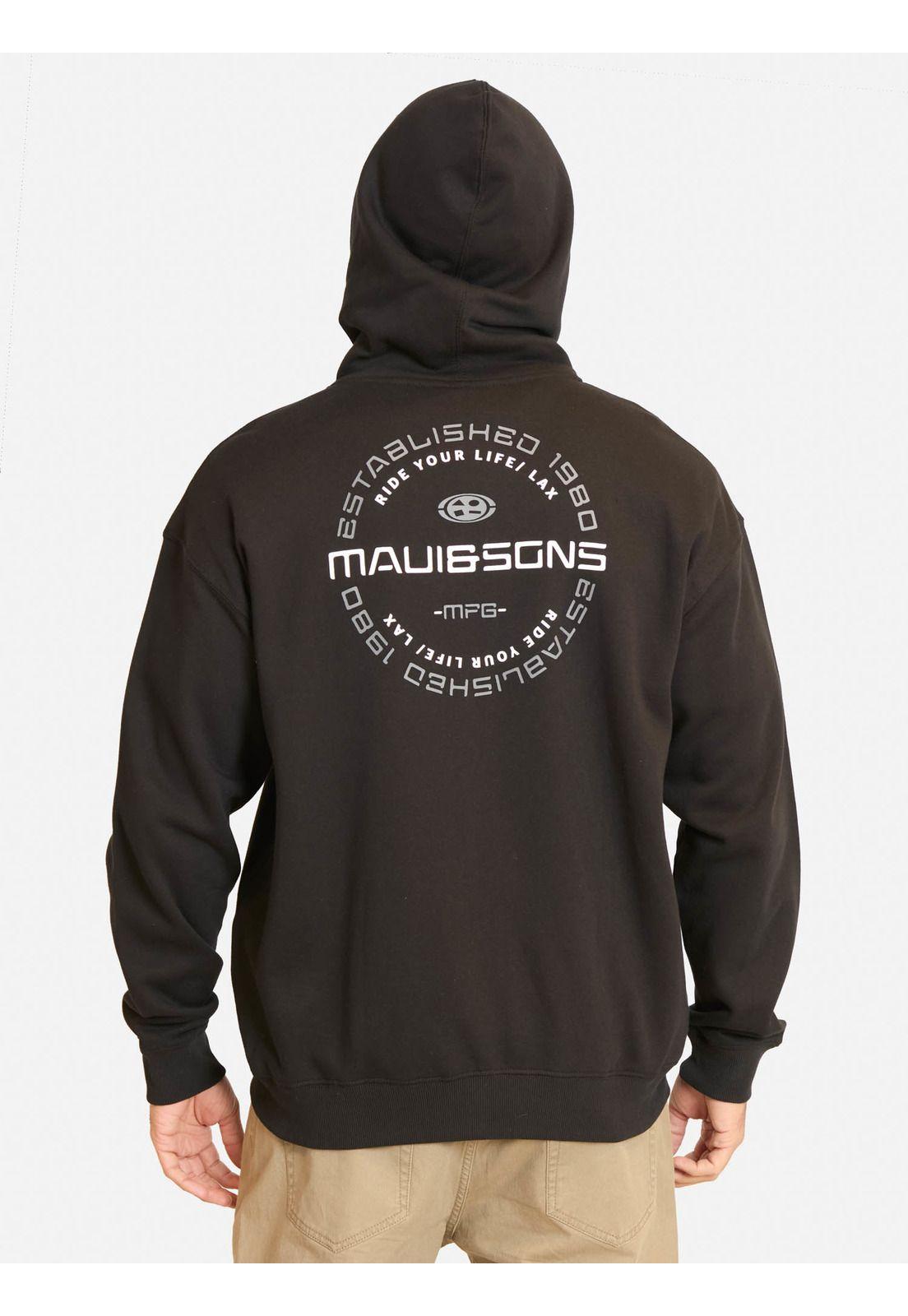 Poleron FZ Brisa Negro Hombre Maui And Sons-1