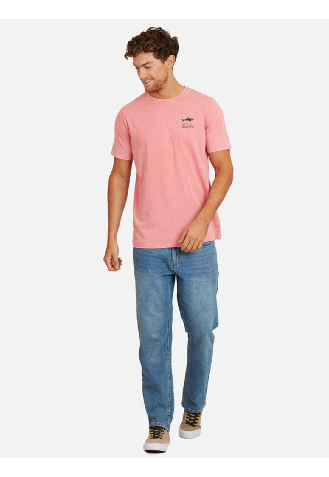 Polera Black Shark Tee Hombre Rosado Maui And Sons-3