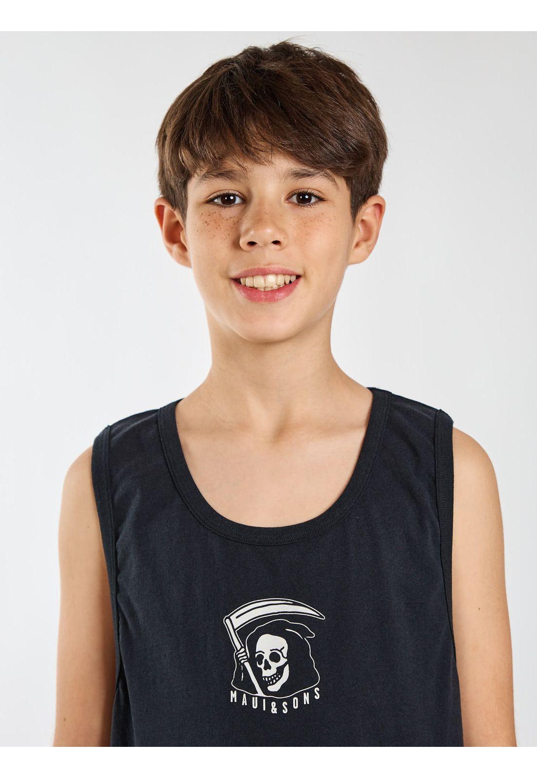 Polera SM Surfside Negro Infantil Maui and Sons-3