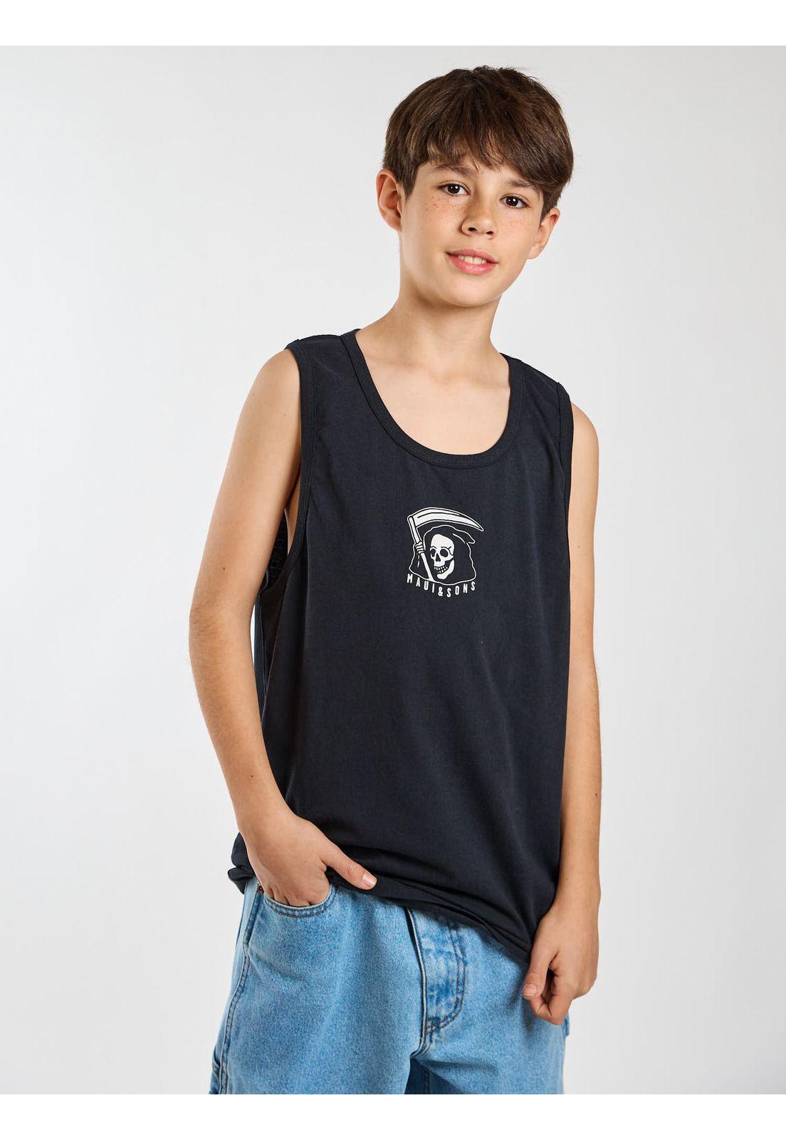 Polera SM Surfside Negro Infantil Maui and Sons-5