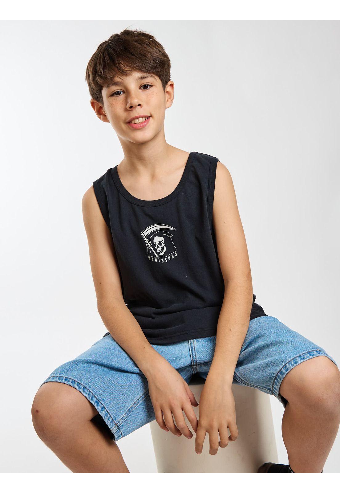Polera SM Surfside Negro Infantil Maui and Sons-6