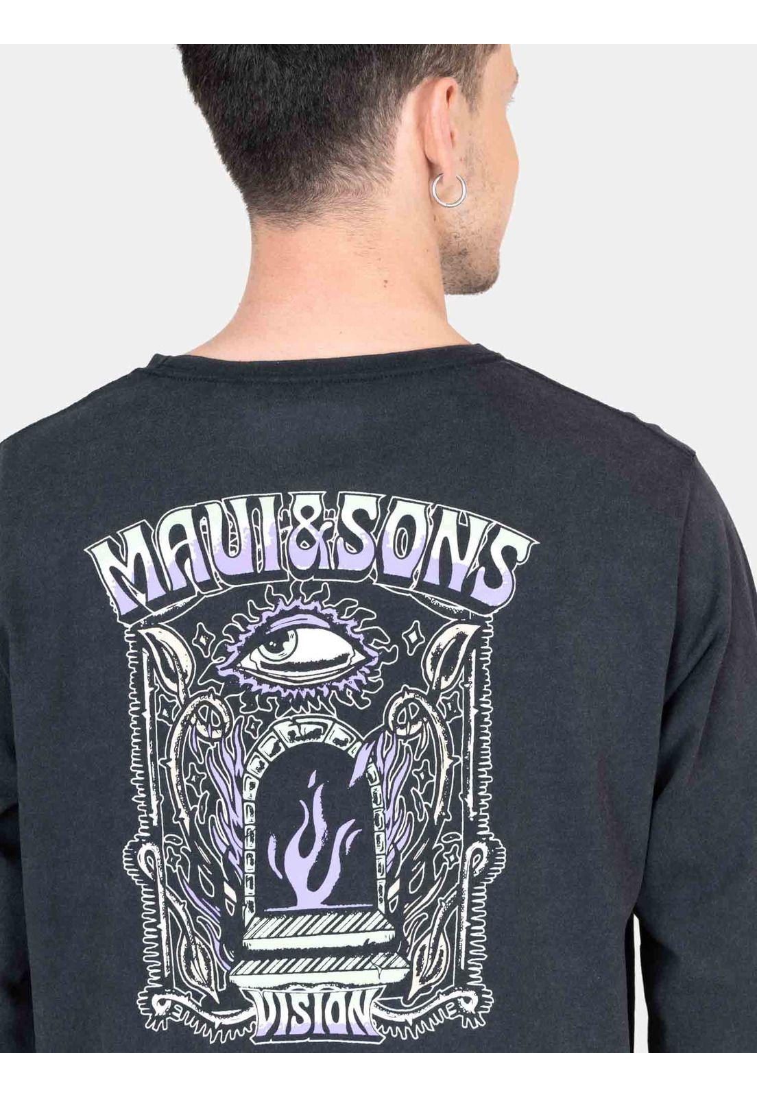 Polera ML Coastal Echo Negro Hombre Maui And Sons-2
