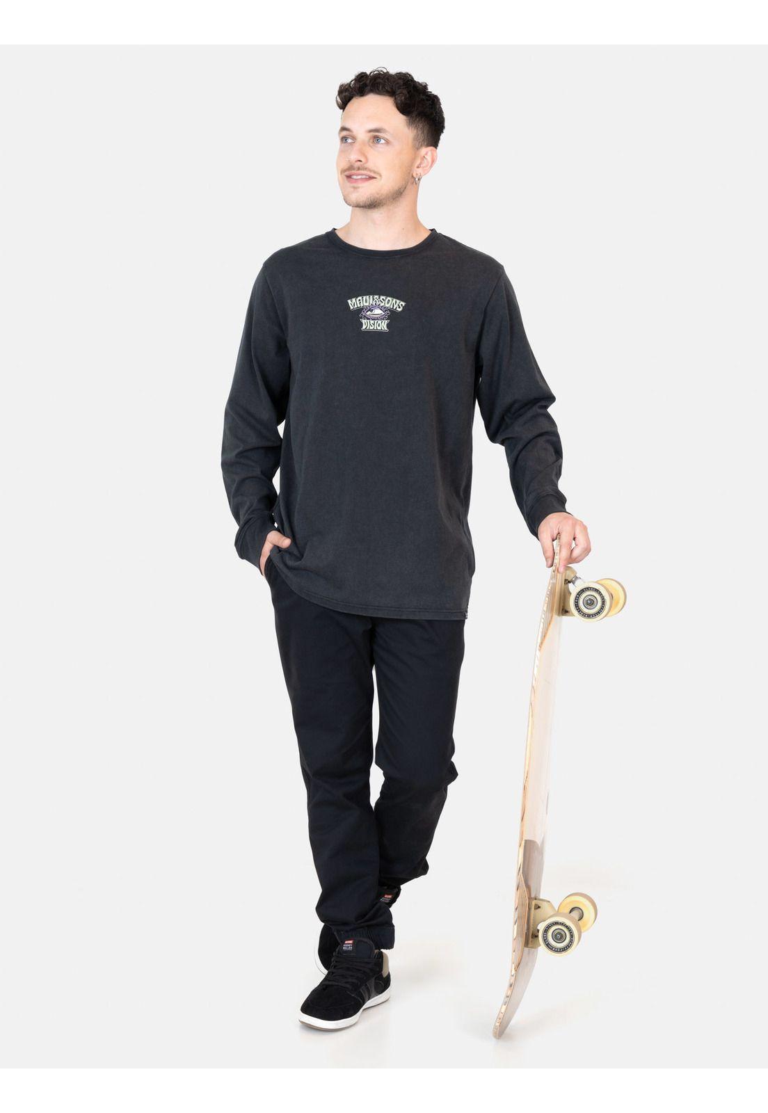 Polera ML Coastal Echo Negro Hombre Maui And Sons-3