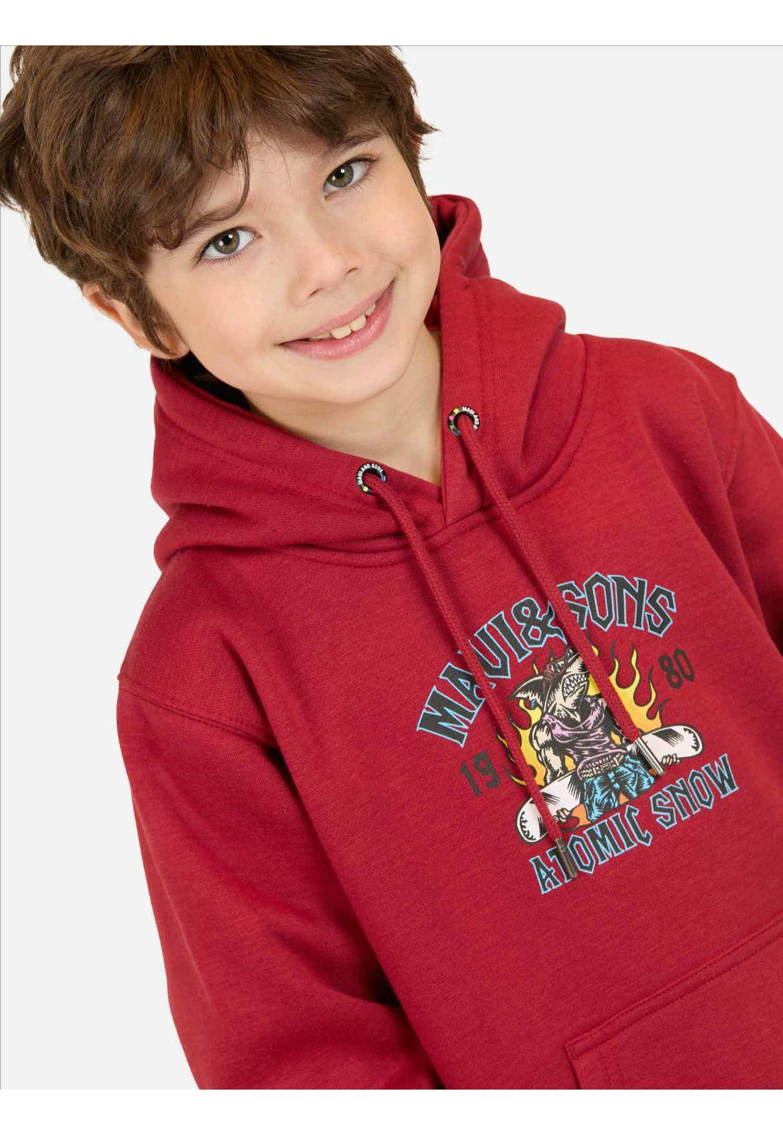 Poleron Canguro Flow Rojo Infantil Maui And Sons-2