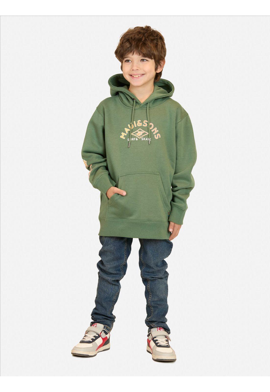 Poleron Canguro Gema Verde Infantil Maui And Sons-3