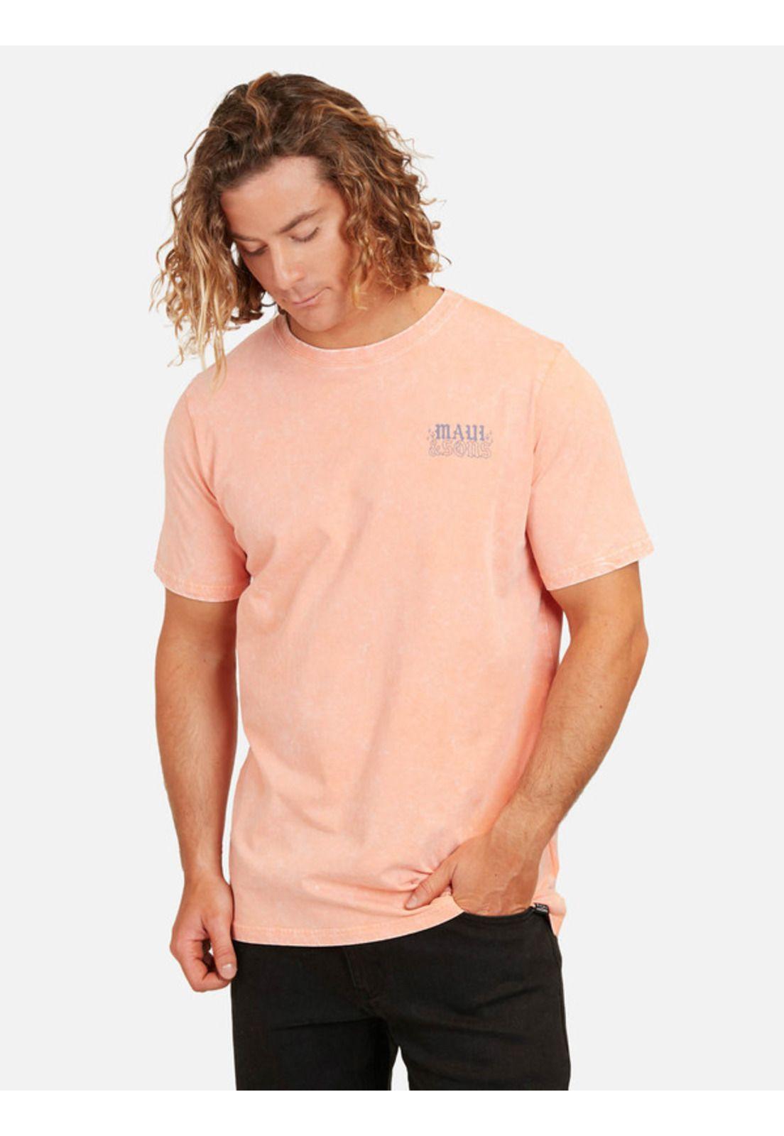 Polera Sunset Palm Acid Sst Hombre Naranjo Maui And Sons-0