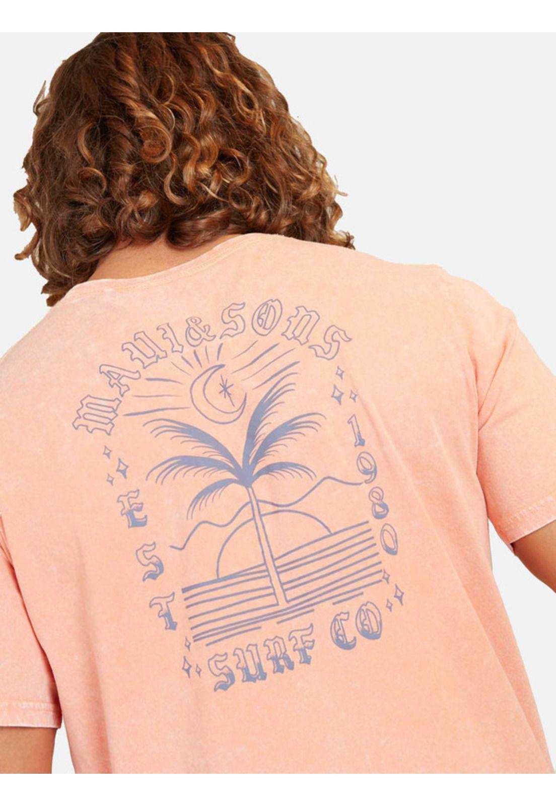 Polera Sunset Palm Acid Sst Hombre Naranjo Maui And Sons-2
