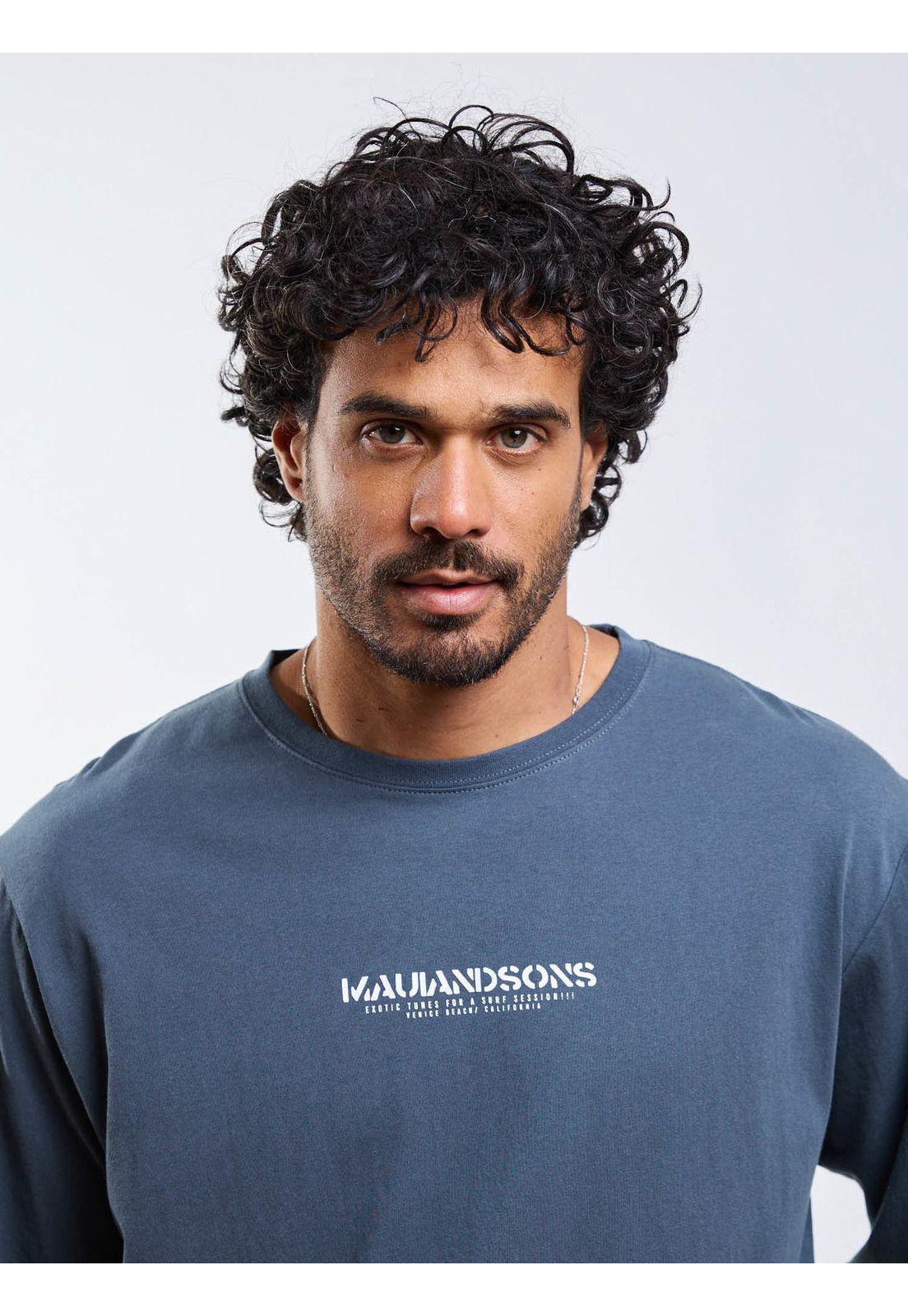 Polera ML Stencil Azul Hombre Maui And Sons-8