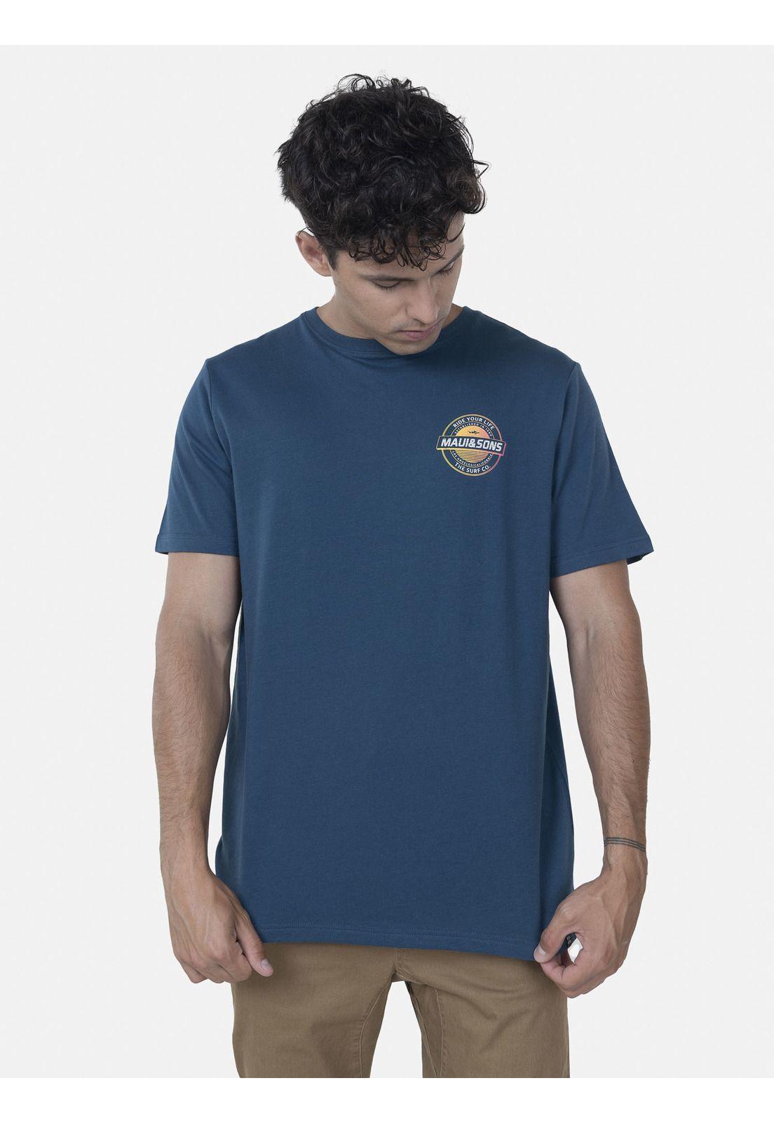 Polera Hombre RETRO LIFE SS TEE Azul Marino Maui and Sons-0