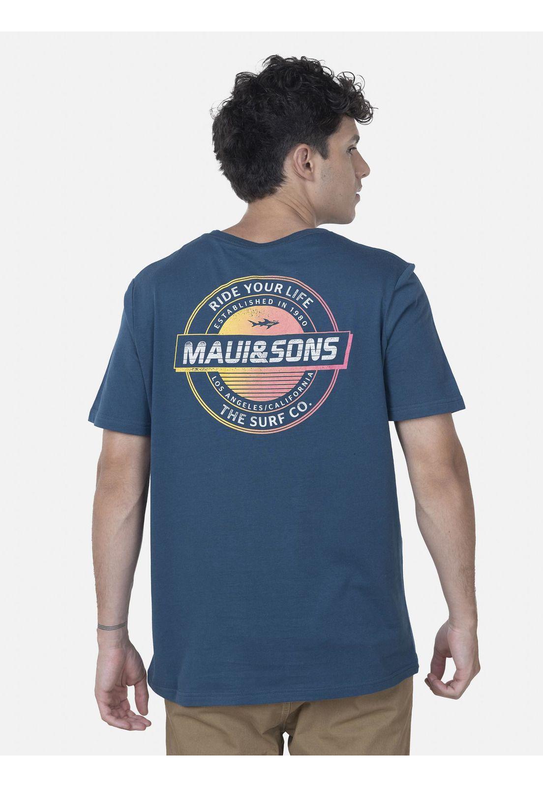 Polera Hombre RETRO LIFE SS TEE Azul Marino Maui and Sons-1