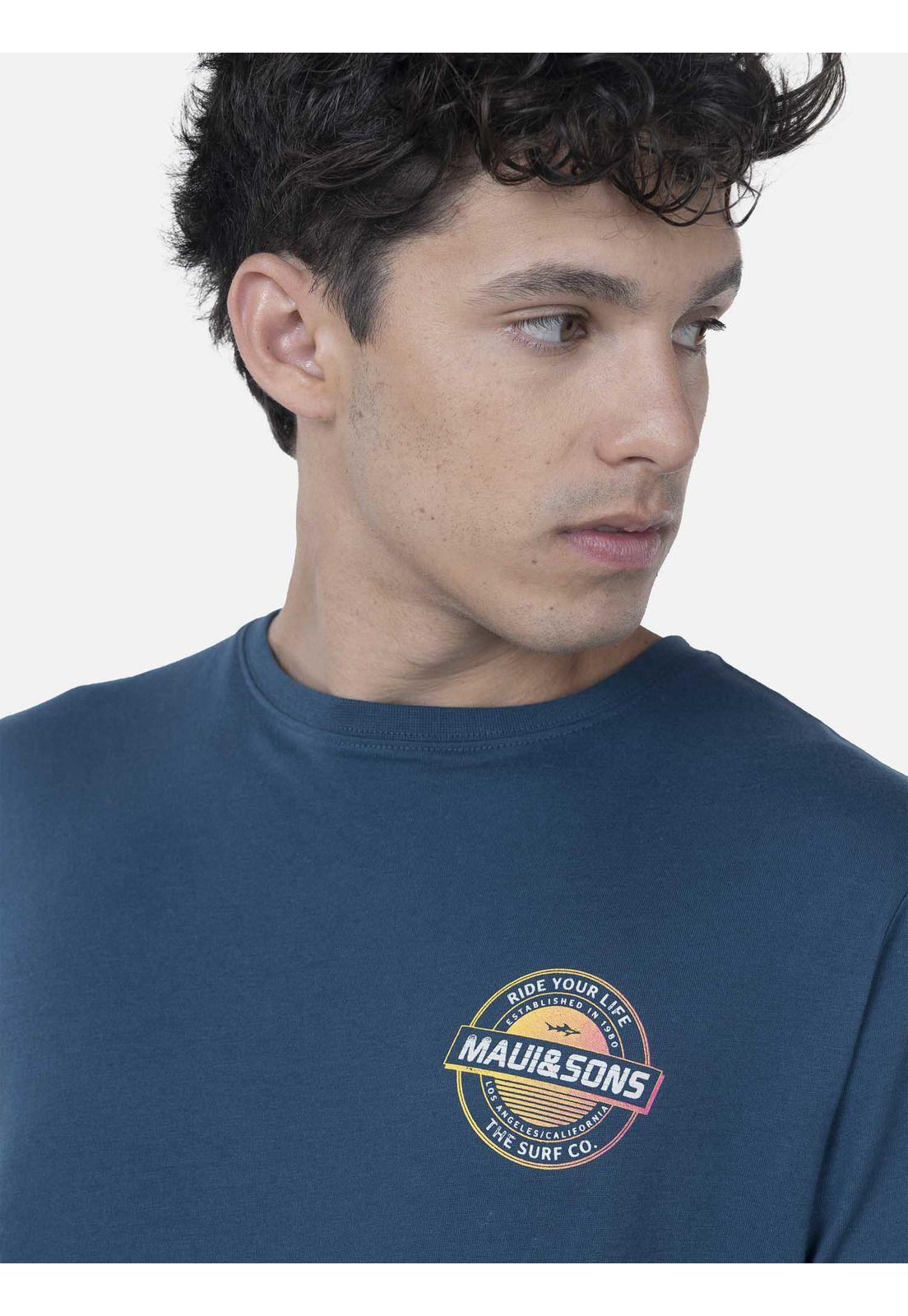Polera Hombre RETRO LIFE SS TEE Azul Marino Maui and Sons-2