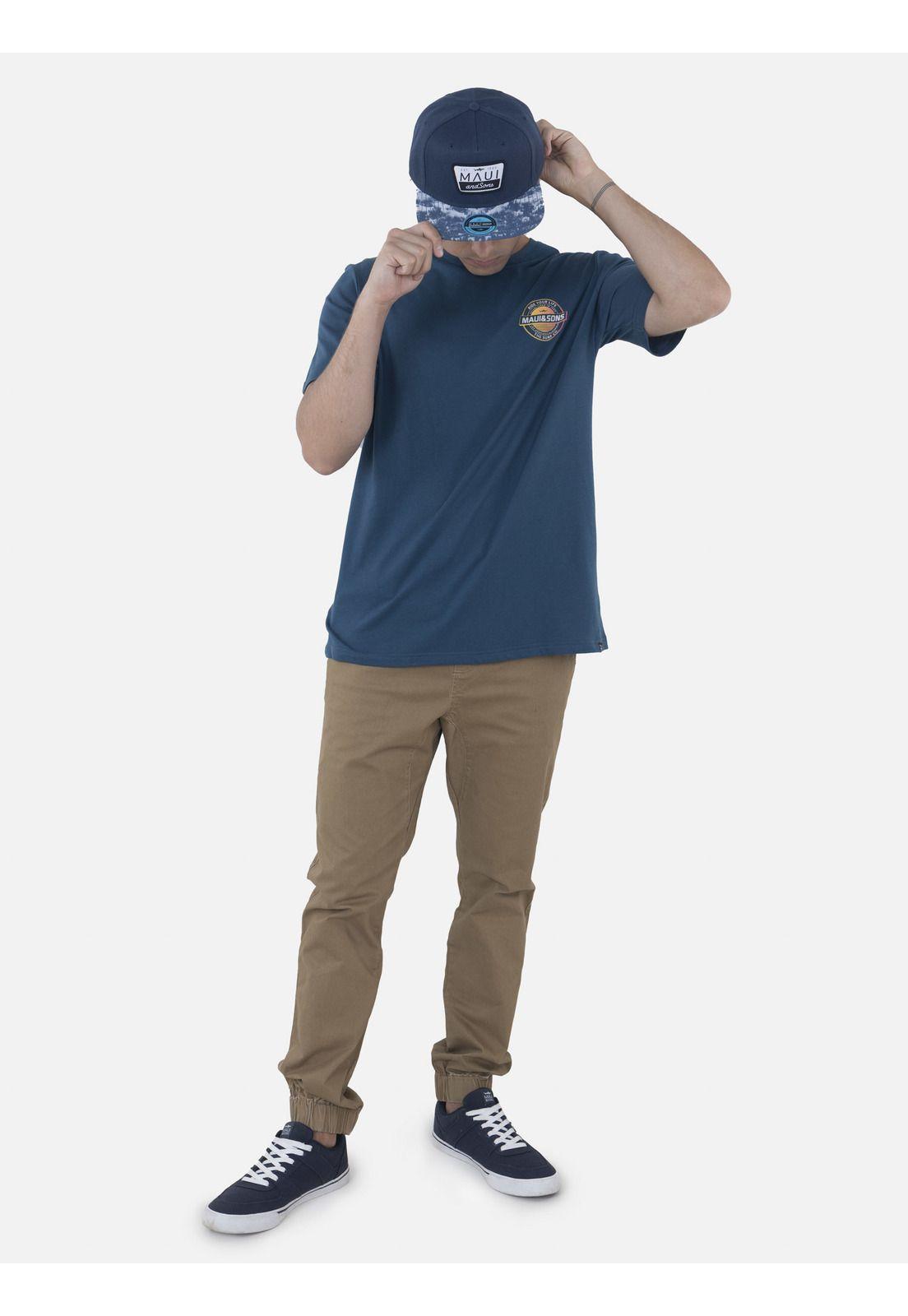 Polera Hombre RETRO LIFE SS TEE Azul Marino Maui and Sons-3