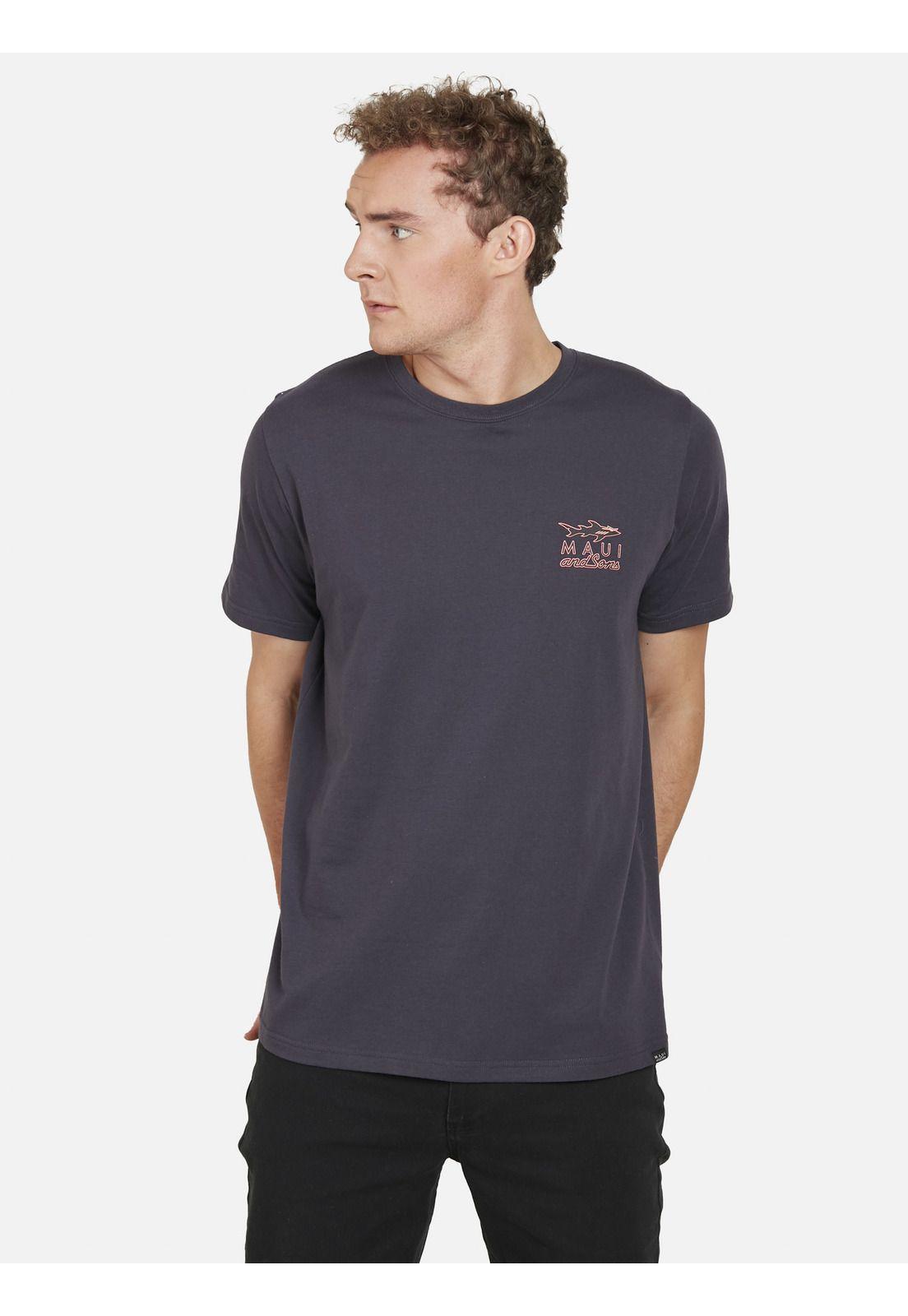 Polera CLASSIC SHARK Hombre Gris Oscuro Maui and Sons-0