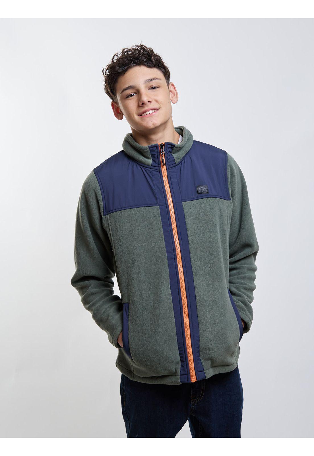 Poleron Micropolar Highforest Verde Infantil Maui And Sons-6