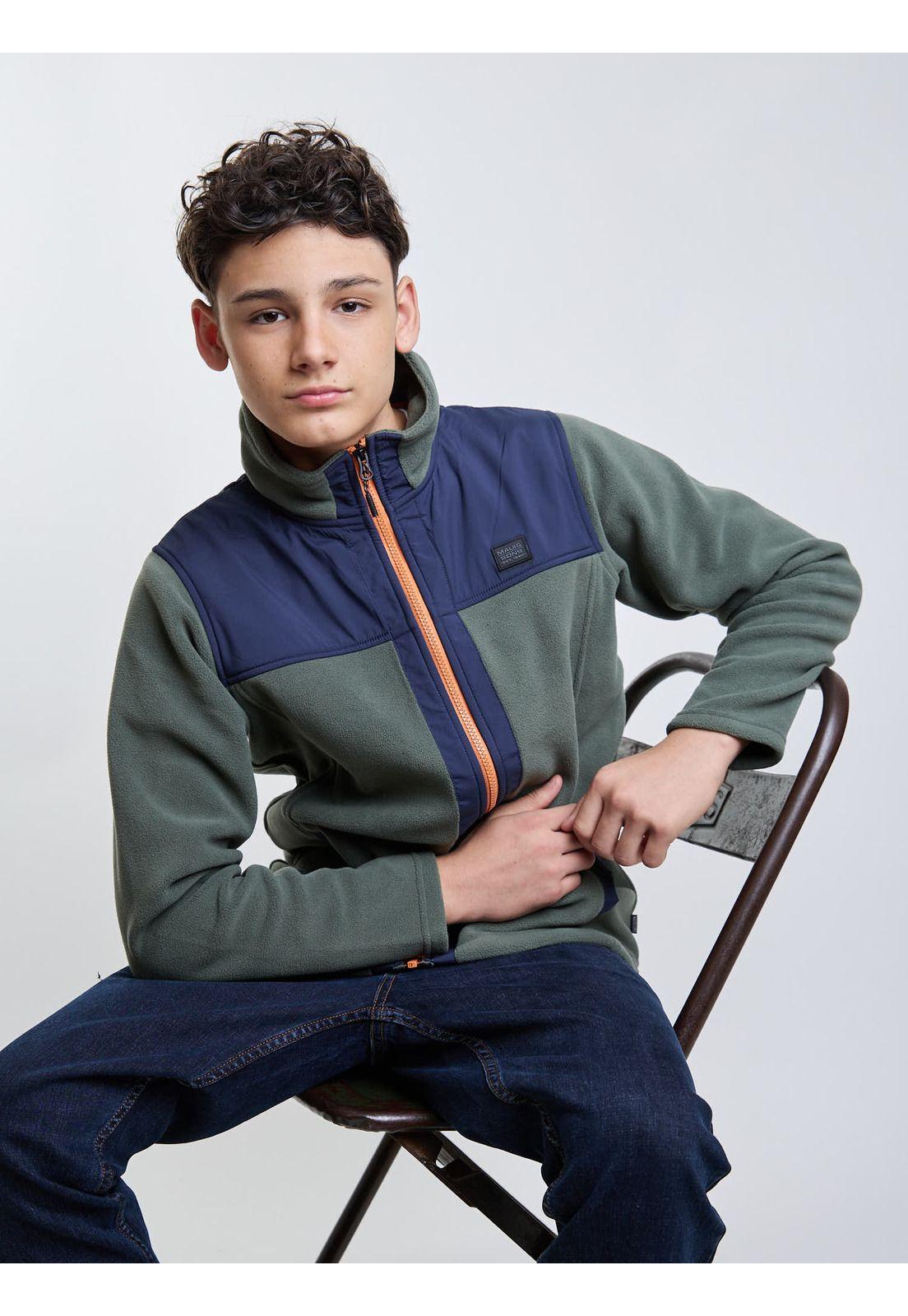 Poleron Micropolar Highforest Verde Infantil Maui And Sons-7