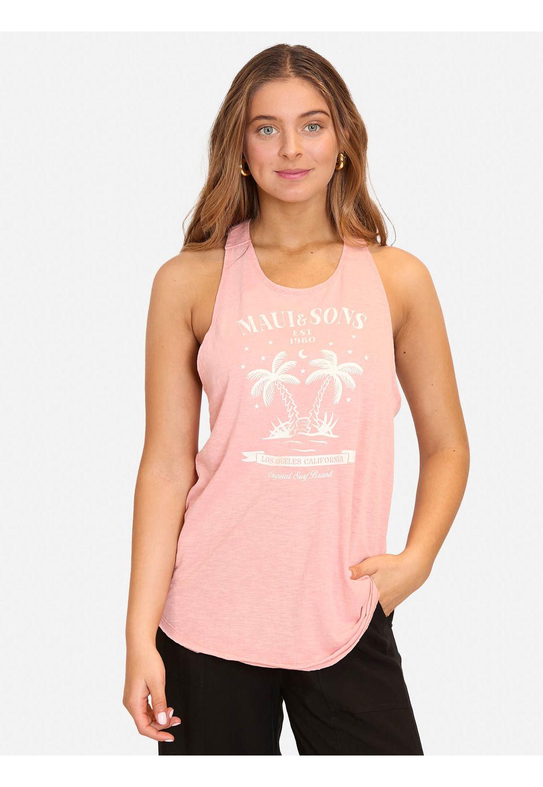 Polera MC Summer Palms Naranja Mujer Maui And Sons-0