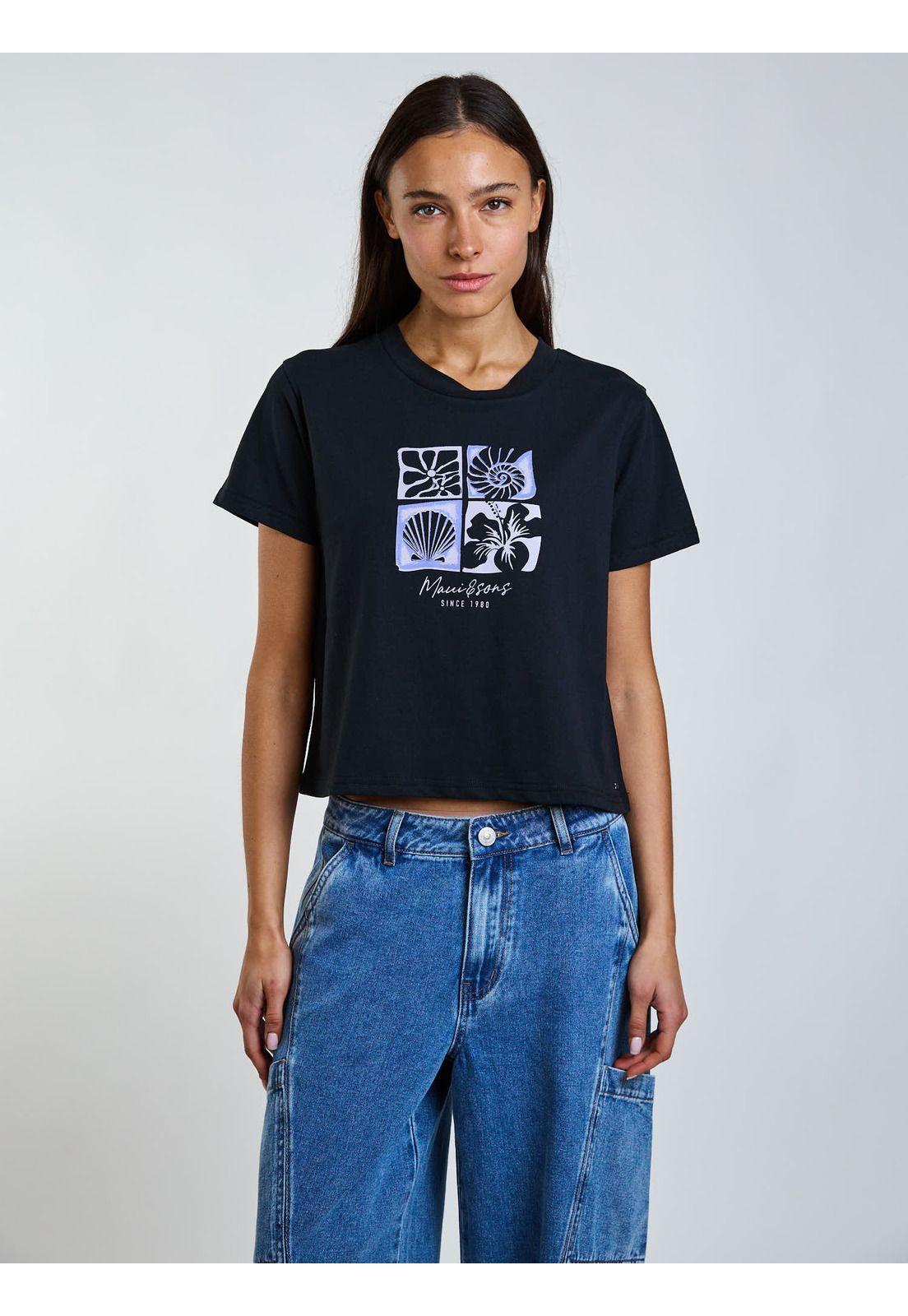 Polera MC Vian Negro Mujer Maui and Sons-5
