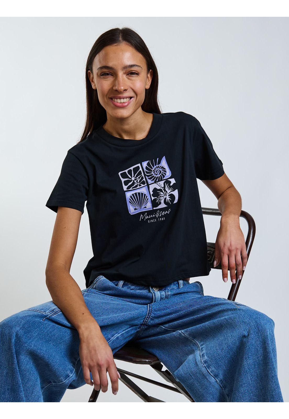 Polera MC Vian Negro Mujer Maui and Sons-6