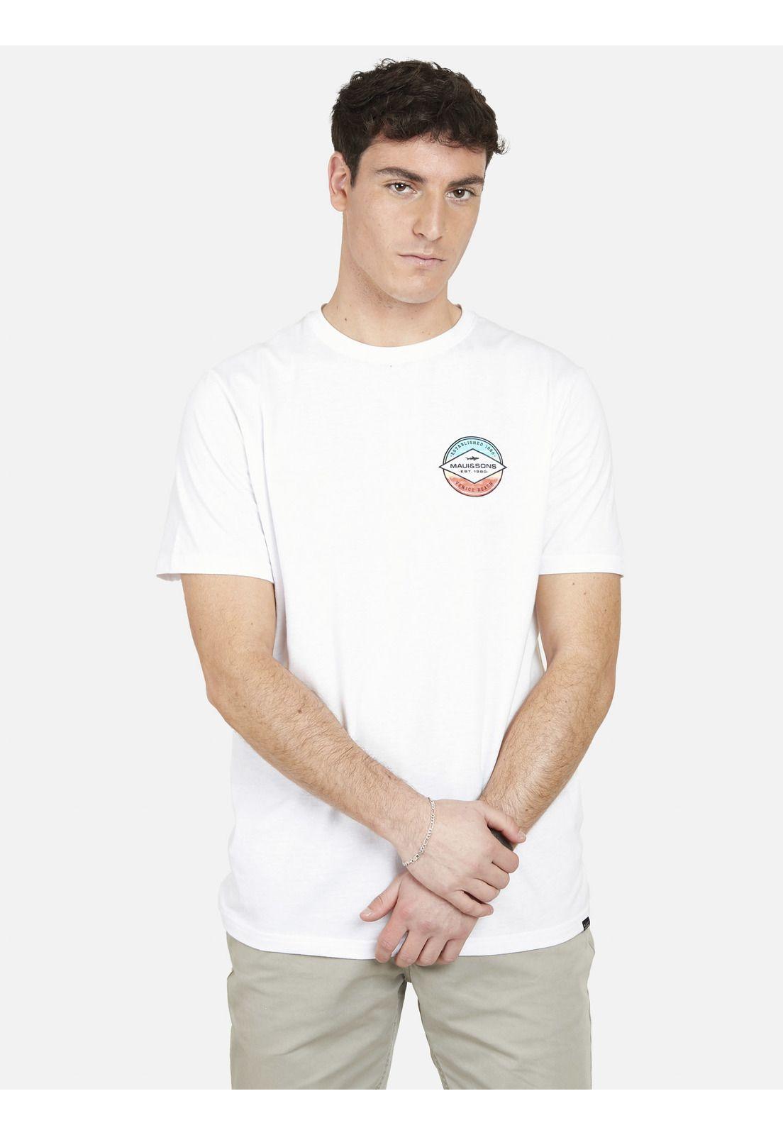 Polera SHIELD SUNSET Hombre Blanco Maui and Sons-0