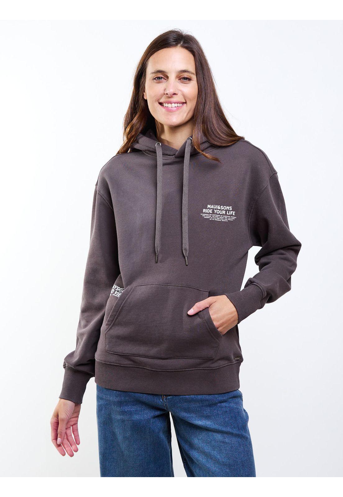 Poleron Canguro Taiwan Café Mujer Maui And Sons-0