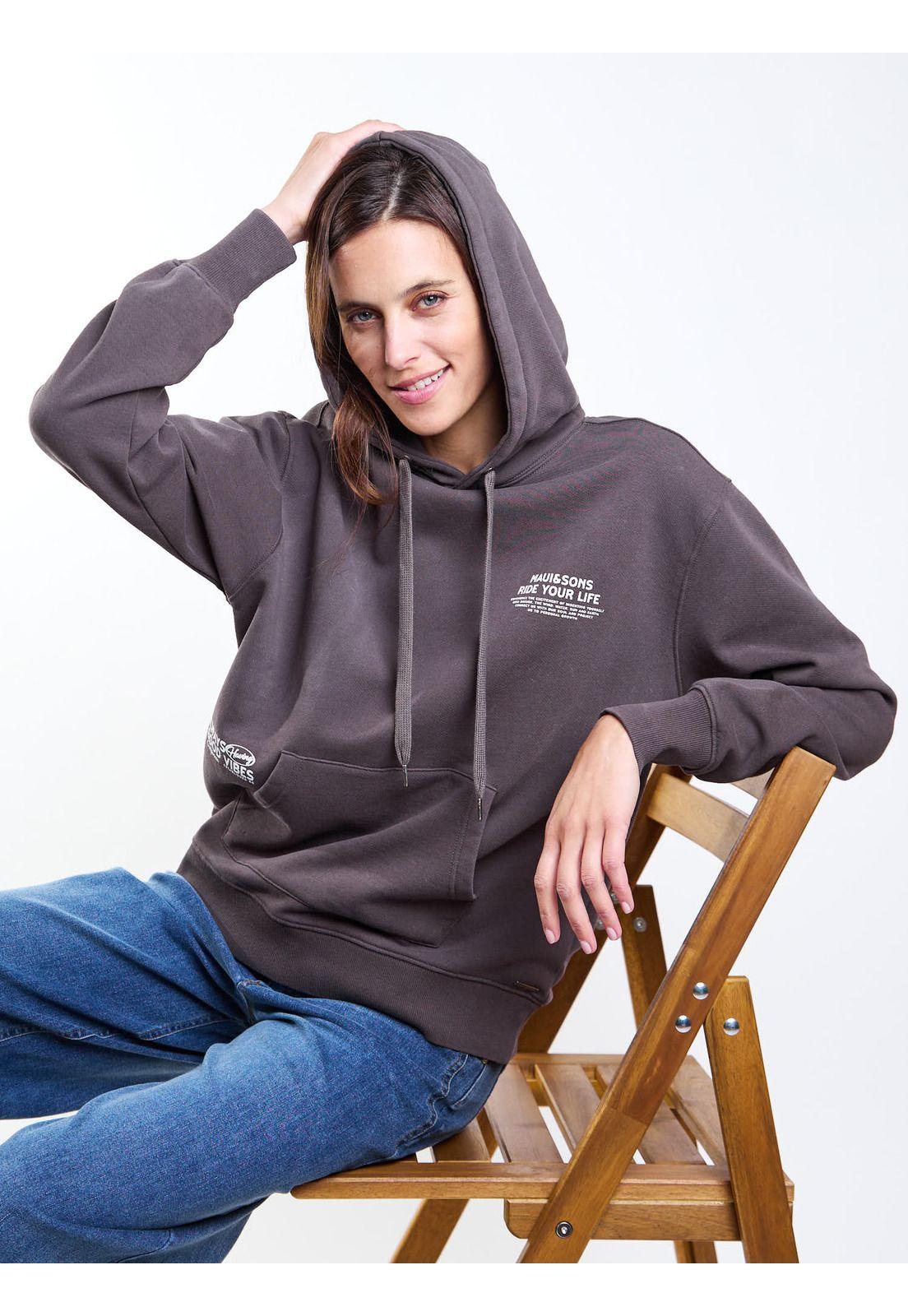 Poleron Canguro Taiwan Café Mujer Maui And Sons-6