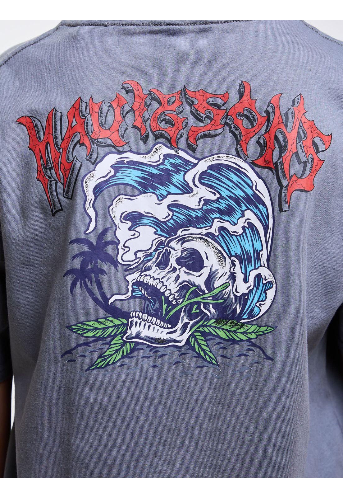 Polera MC Skull Ride Gris Infantil Maui And Sons-3