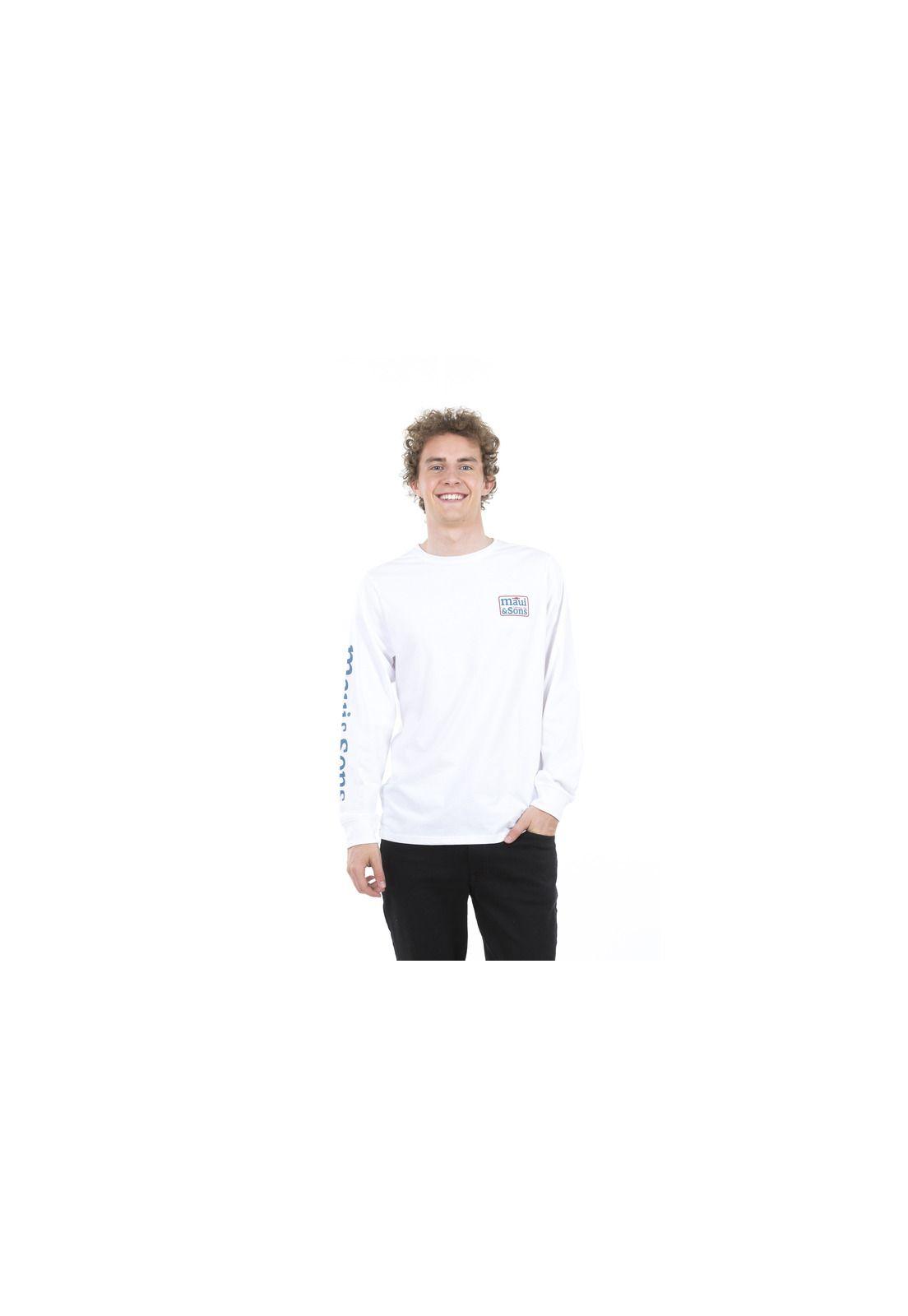 Polera M/L Hombre 5P895-MI20 Blanco Maui and Sons-0