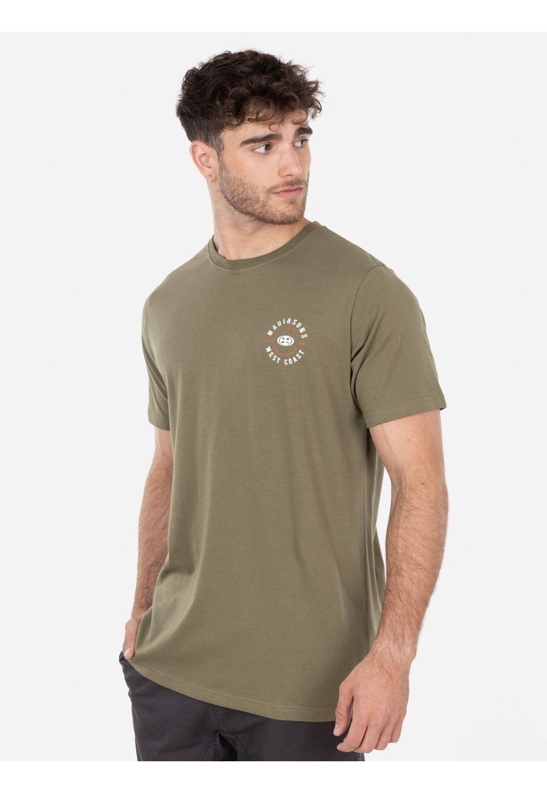 Polera WEST COAST SS TEE Hombre Verde Maui & Sons-0