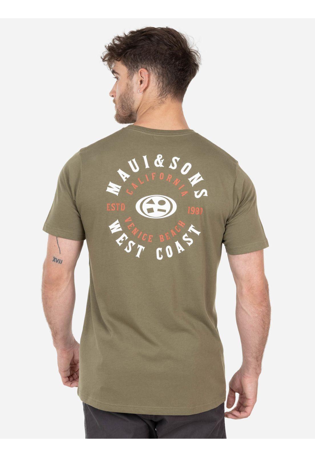 Polera WEST COAST SS TEE Hombre Verde Maui & Sons-2