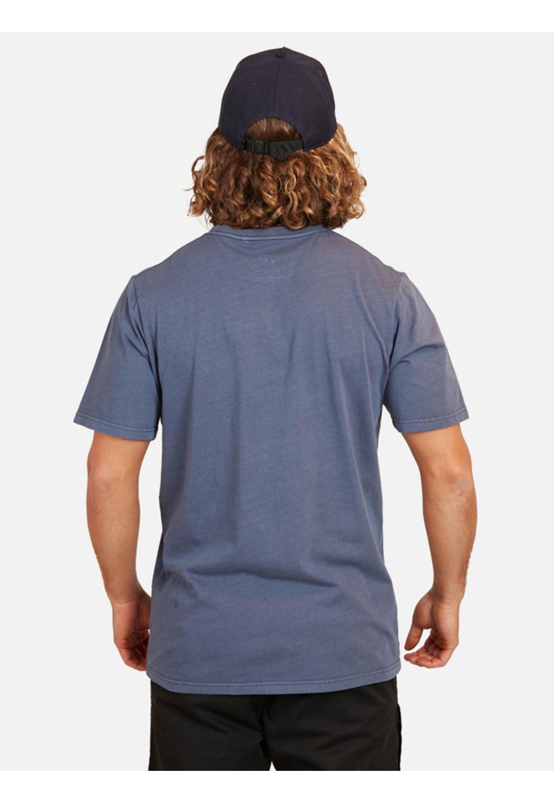 Polera Pigment Dye Pocket Woven Label Hombre Azul Maui And Sons-1