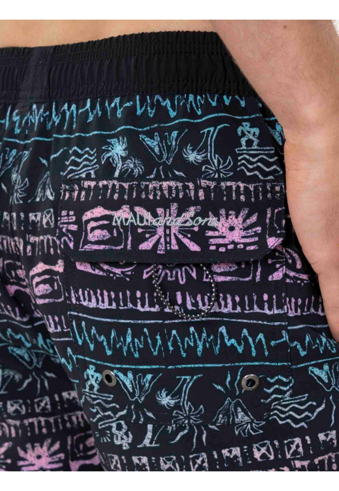 Traje de baño Stretch Ohama Hawaii Elastic Waist Multicolor Hombre Maui and sons-2