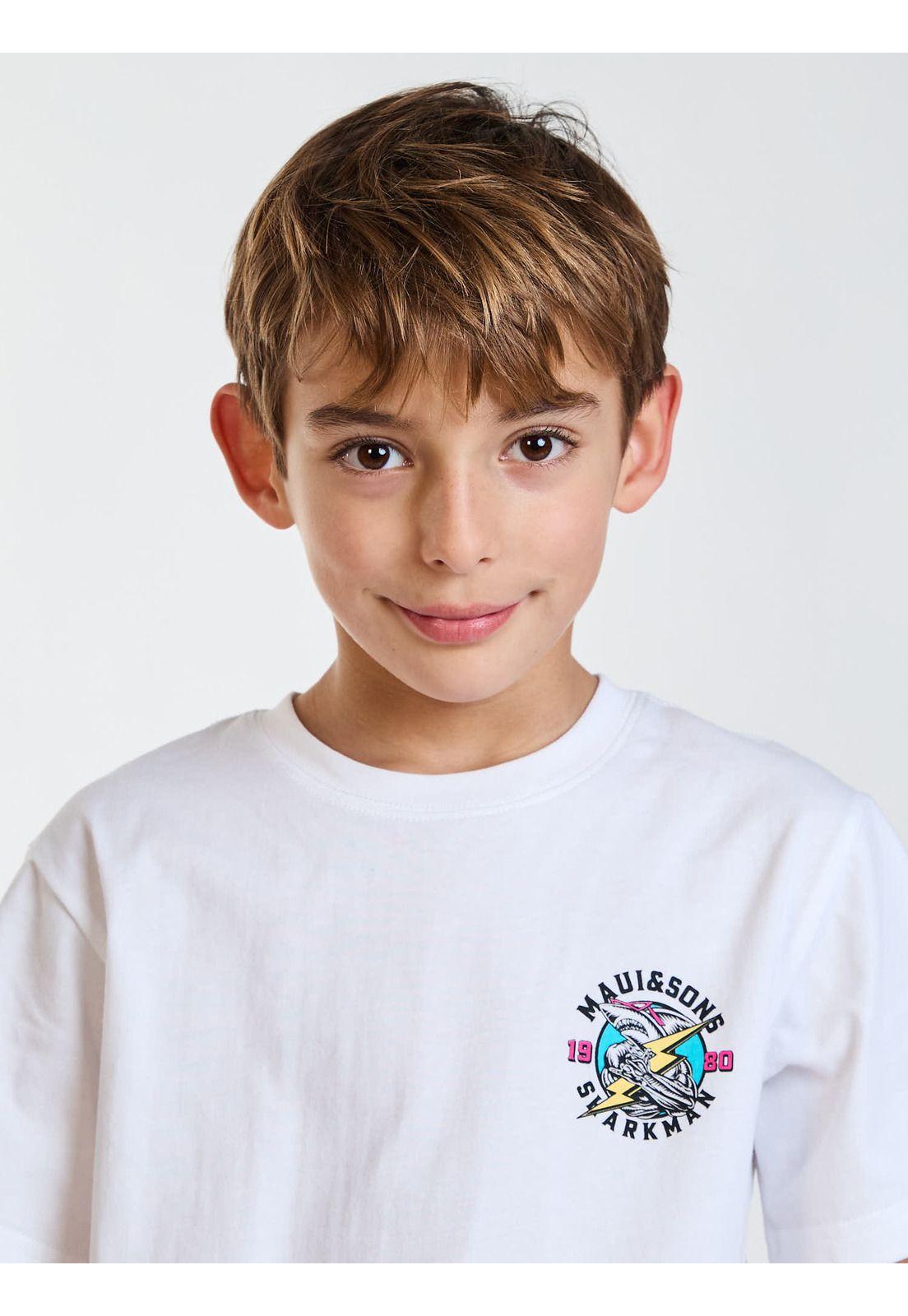 Polera MC Keanu Blanco Infantil Maui and Sons-4