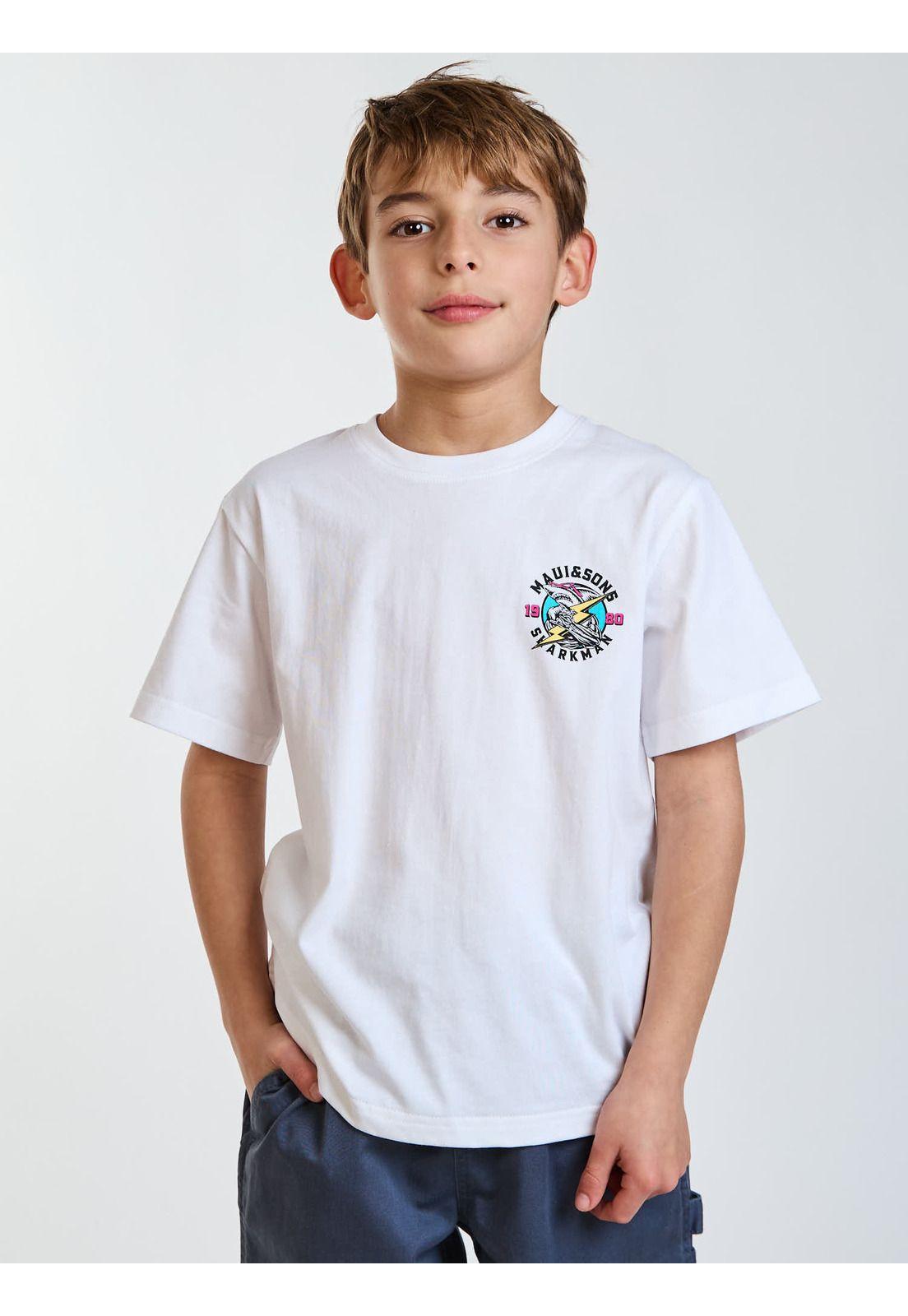 Polera MC Keanu Blanco Infantil Maui and Sons-6