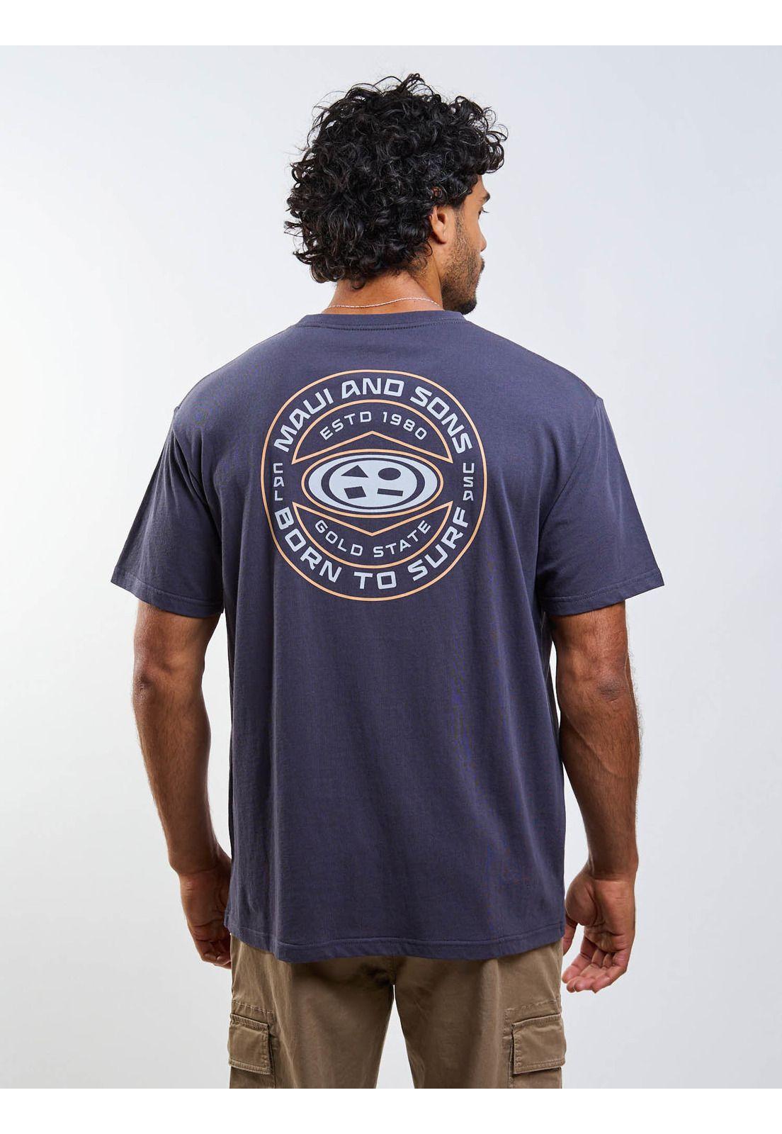 Polera MC Oval Seal Gris Hombre Maui And Sons-6