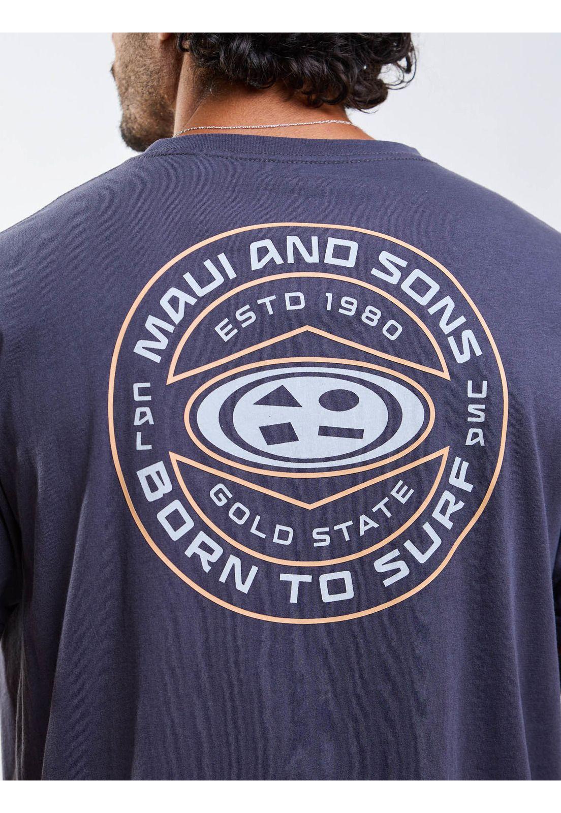 Polera MC Oval Seal Gris Hombre Maui And Sons-8