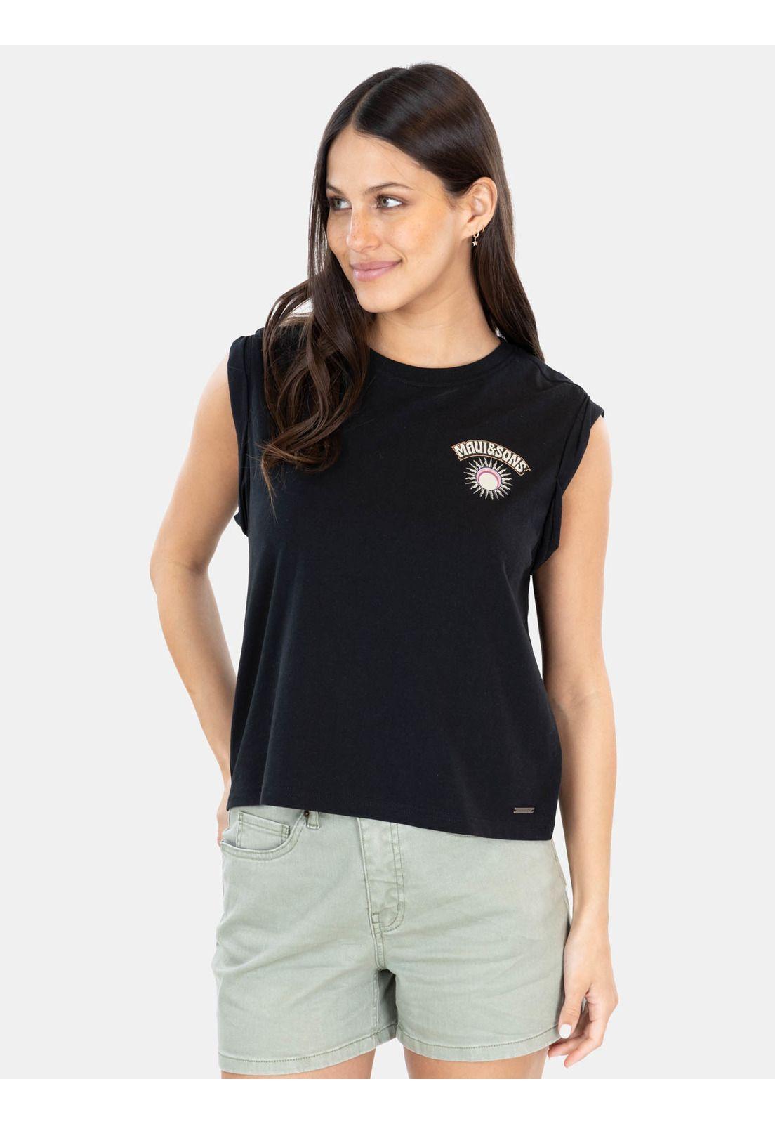 Polera MC The Summer Journey Negro Mujer Maui And Sons-0