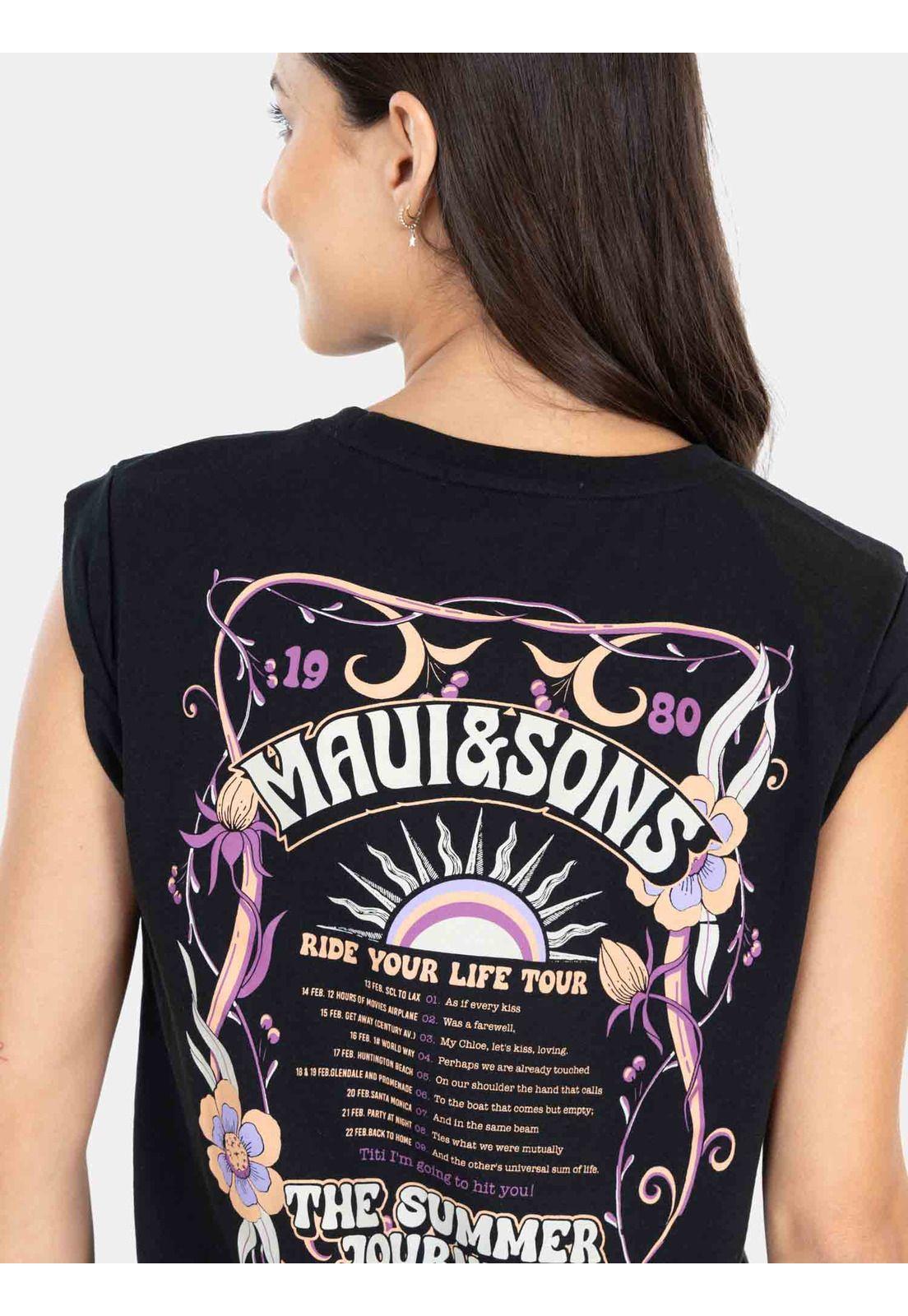 Polera MC The Summer Journey Negro Mujer Maui And Sons-3