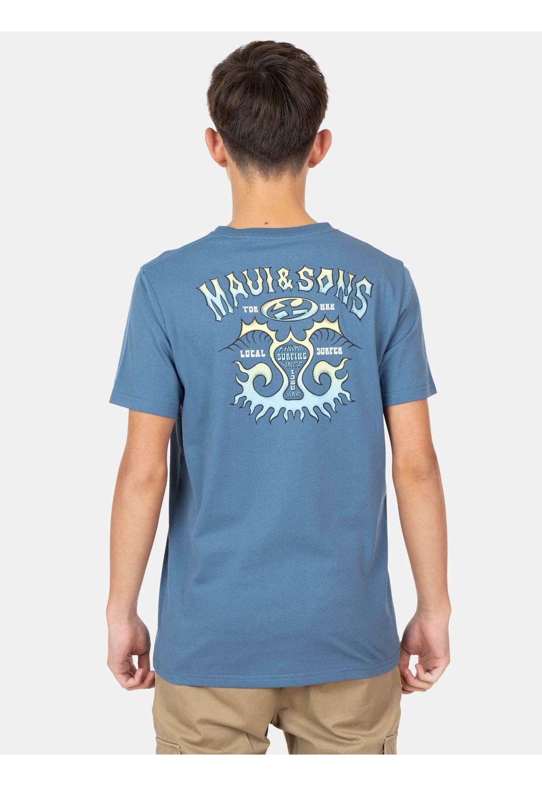 Polera MC Retro Rider Azul Infantil Maui And Sons-1