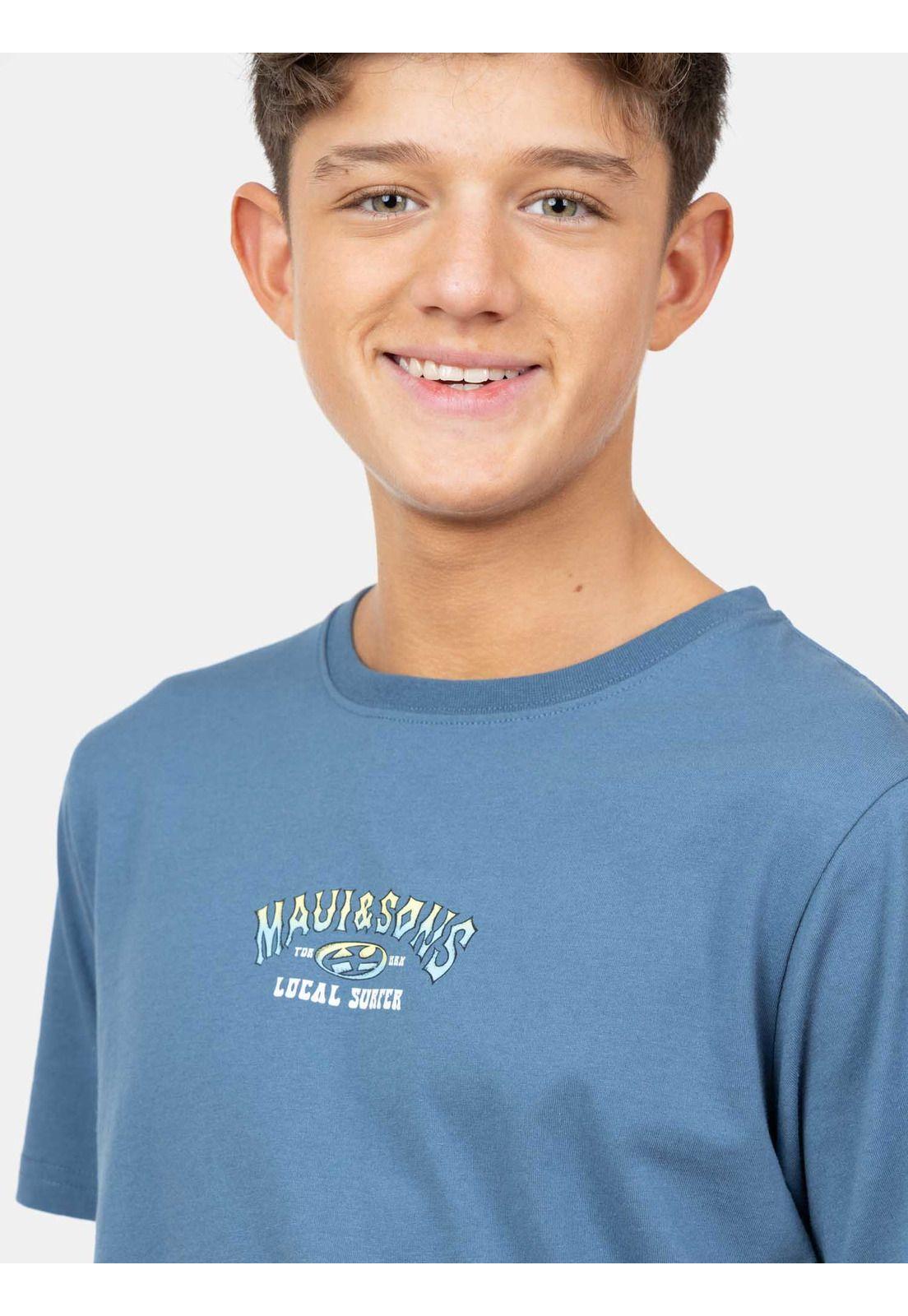 Polera MC Retro Rider Azul Infantil Maui And Sons-3
