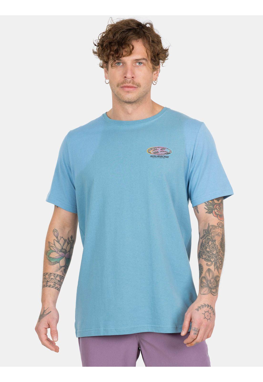 Polera MC Old School Beach Celeste Hombre Maui And Sons-0