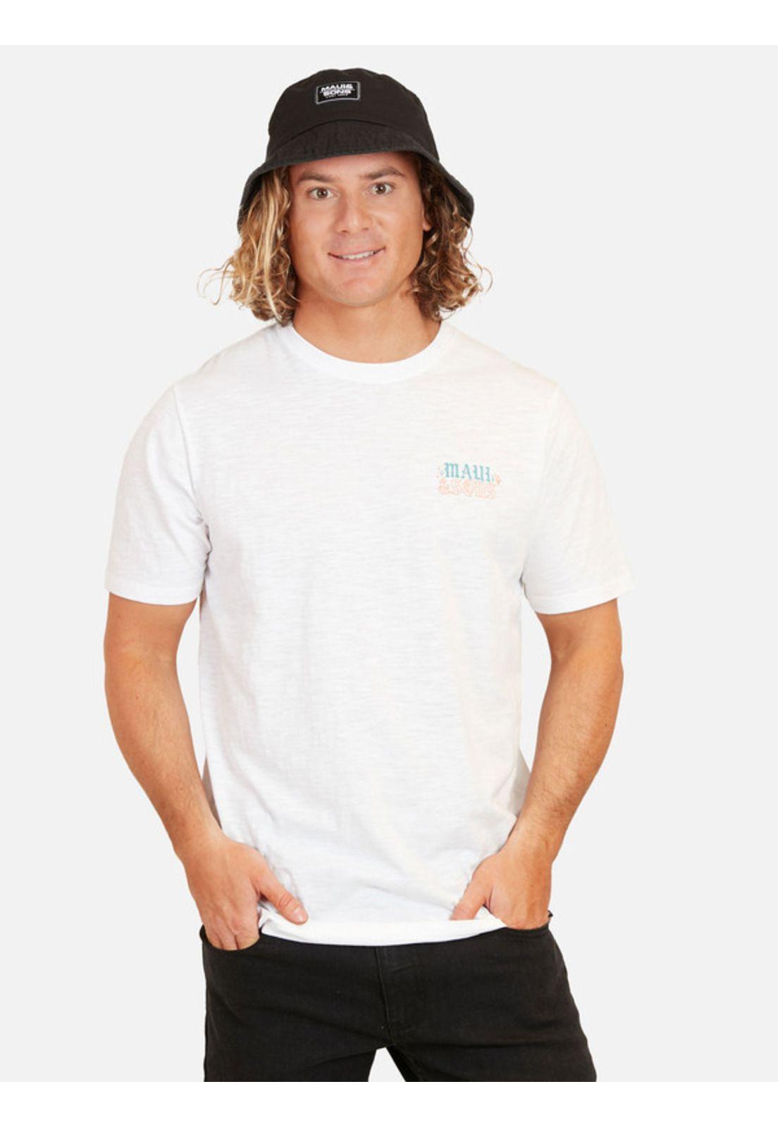 Polera Surf Co. Ss Tee Hombre Blanco Maui And Sons-0