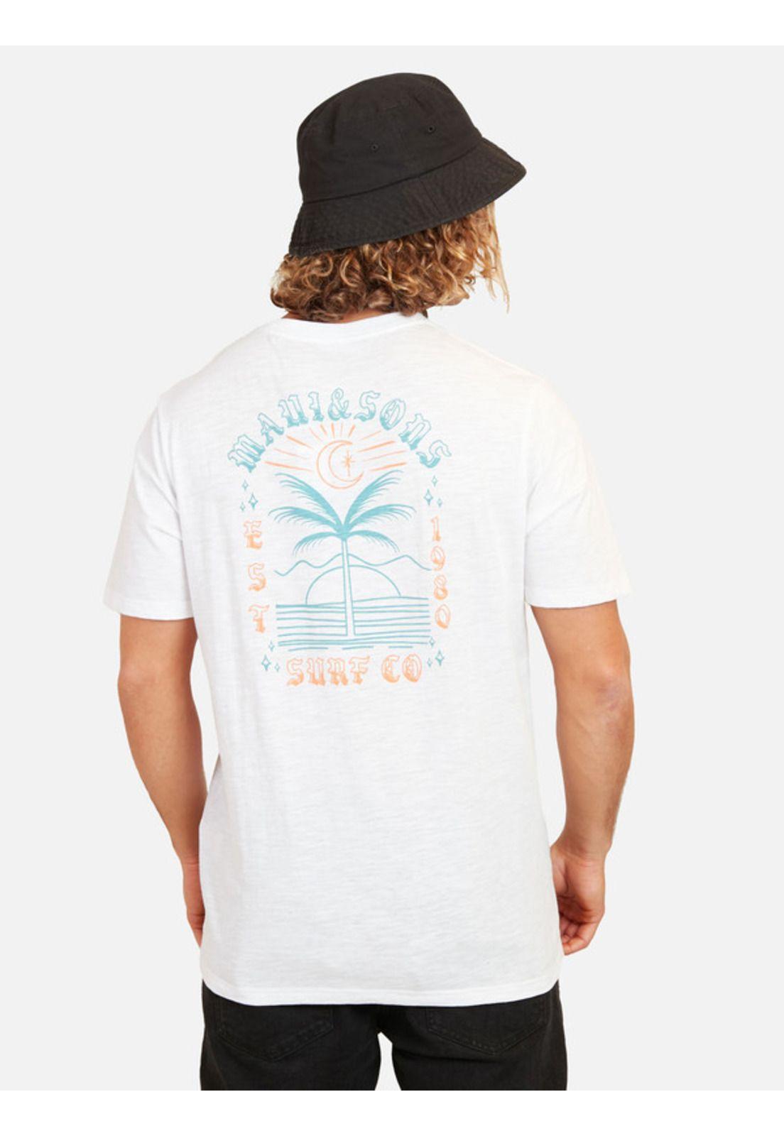 Polera Surf Co. Ss Tee Hombre Blanco Maui And Sons-1