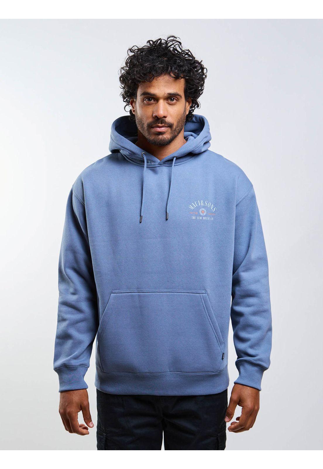 Poleron Canguro Surf house Celeste Hombre Maui And Sons-0