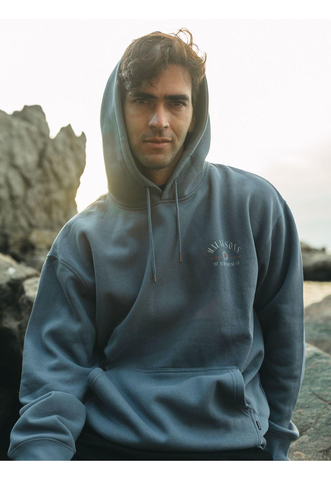 Poleron Canguro Surf house Celeste Hombre Maui And Sons-4