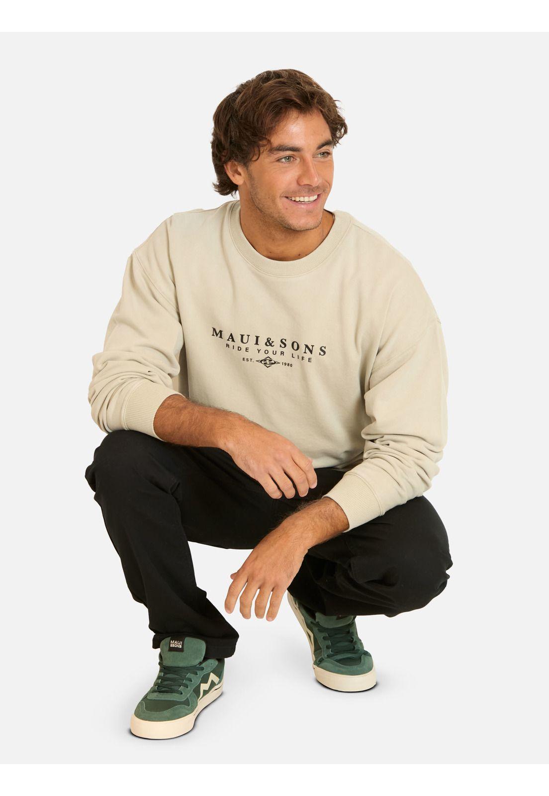 Poleron CR Oceandra Beige Hombre Maui And Sons-3