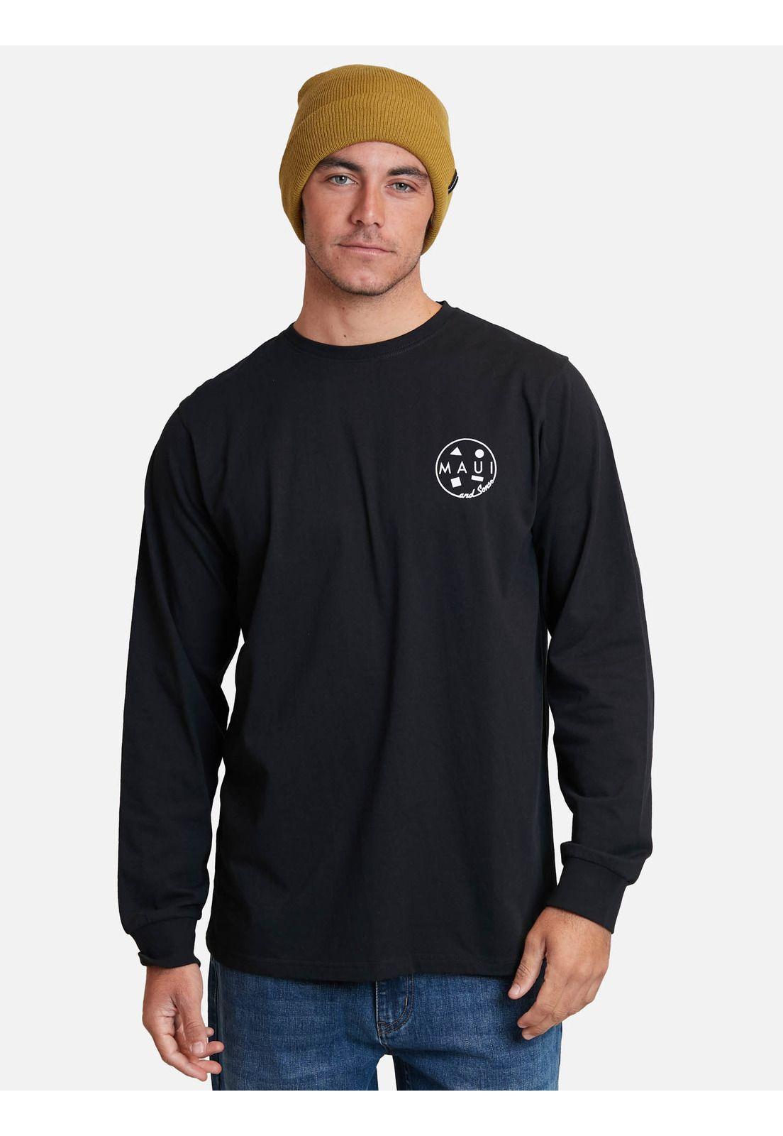 Polera Pukalani Negro Hombre Maui And Sons-0