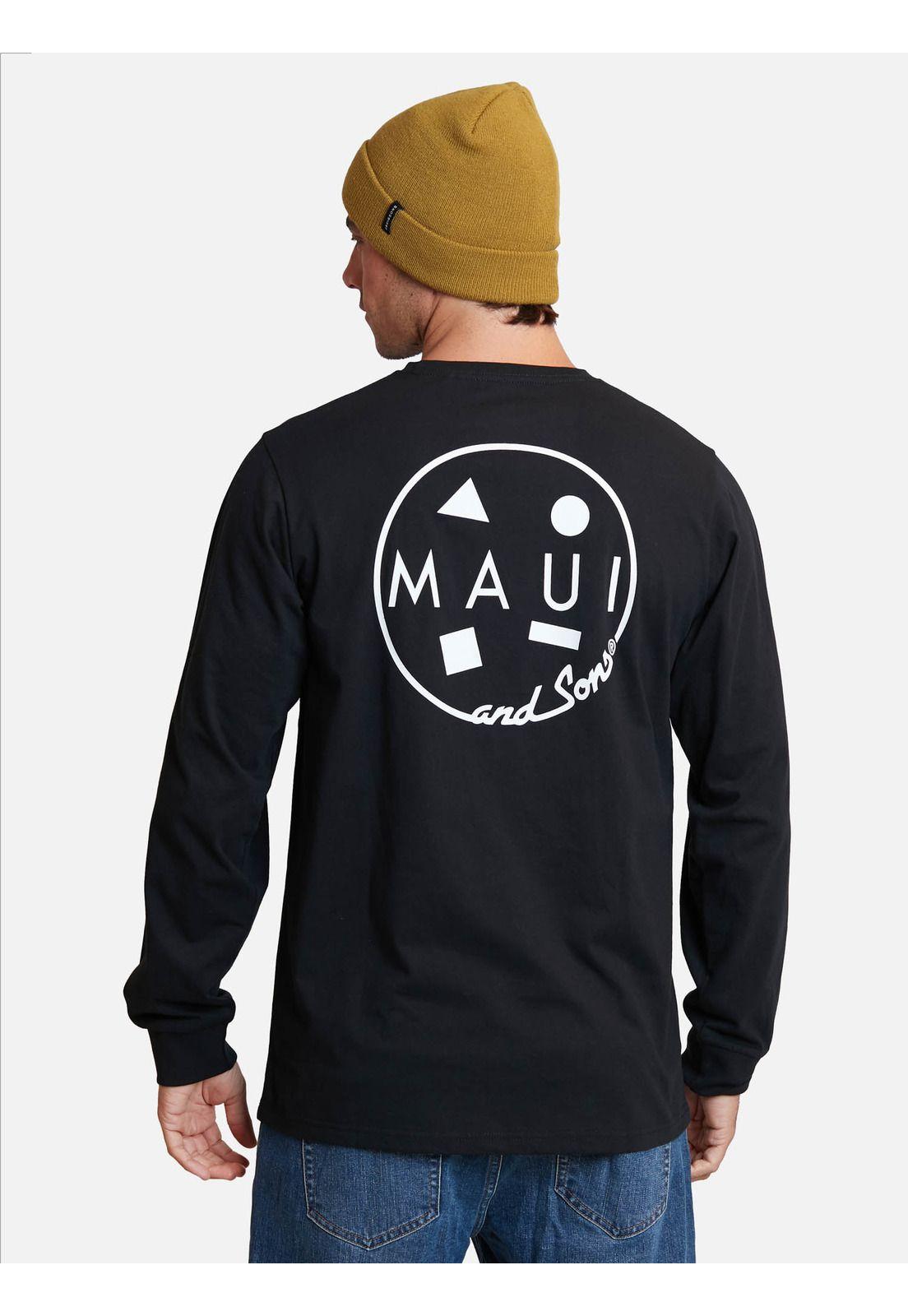 Polera Pukalani Negro Hombre Maui And Sons-1