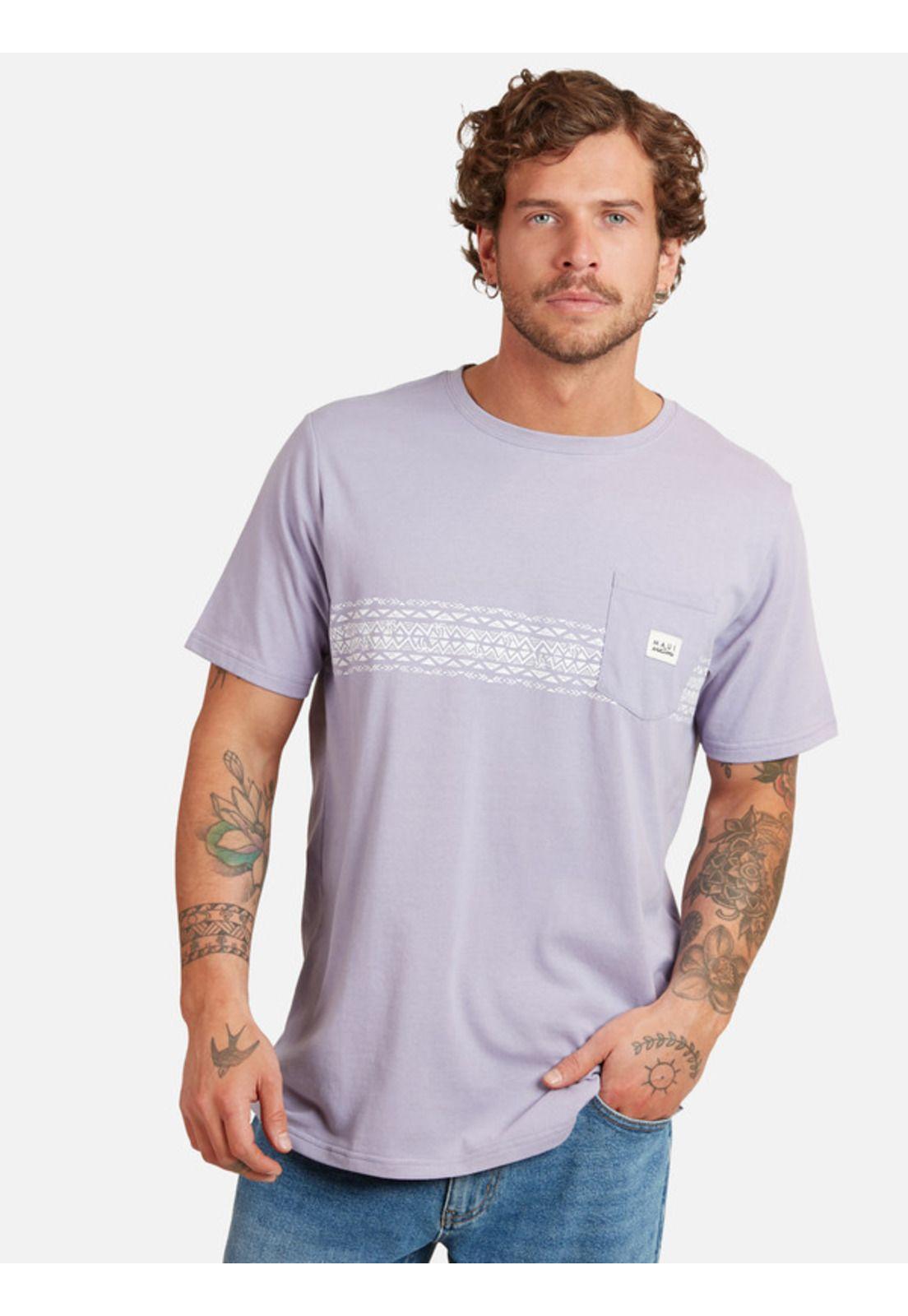 Polera Greca Localized With Pocket Hombre Morado Maui And Sons-0
