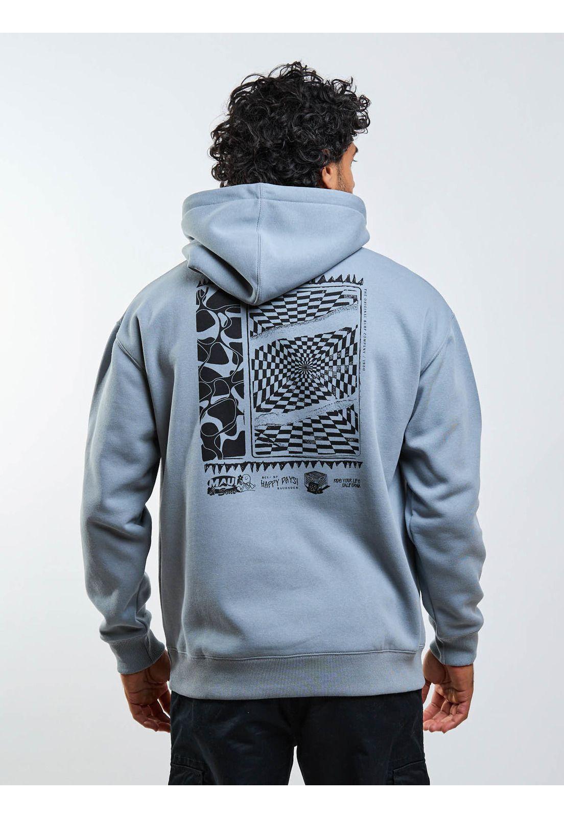 Poleron Canguro Saudade Gris Hombre Maui And Sons-4