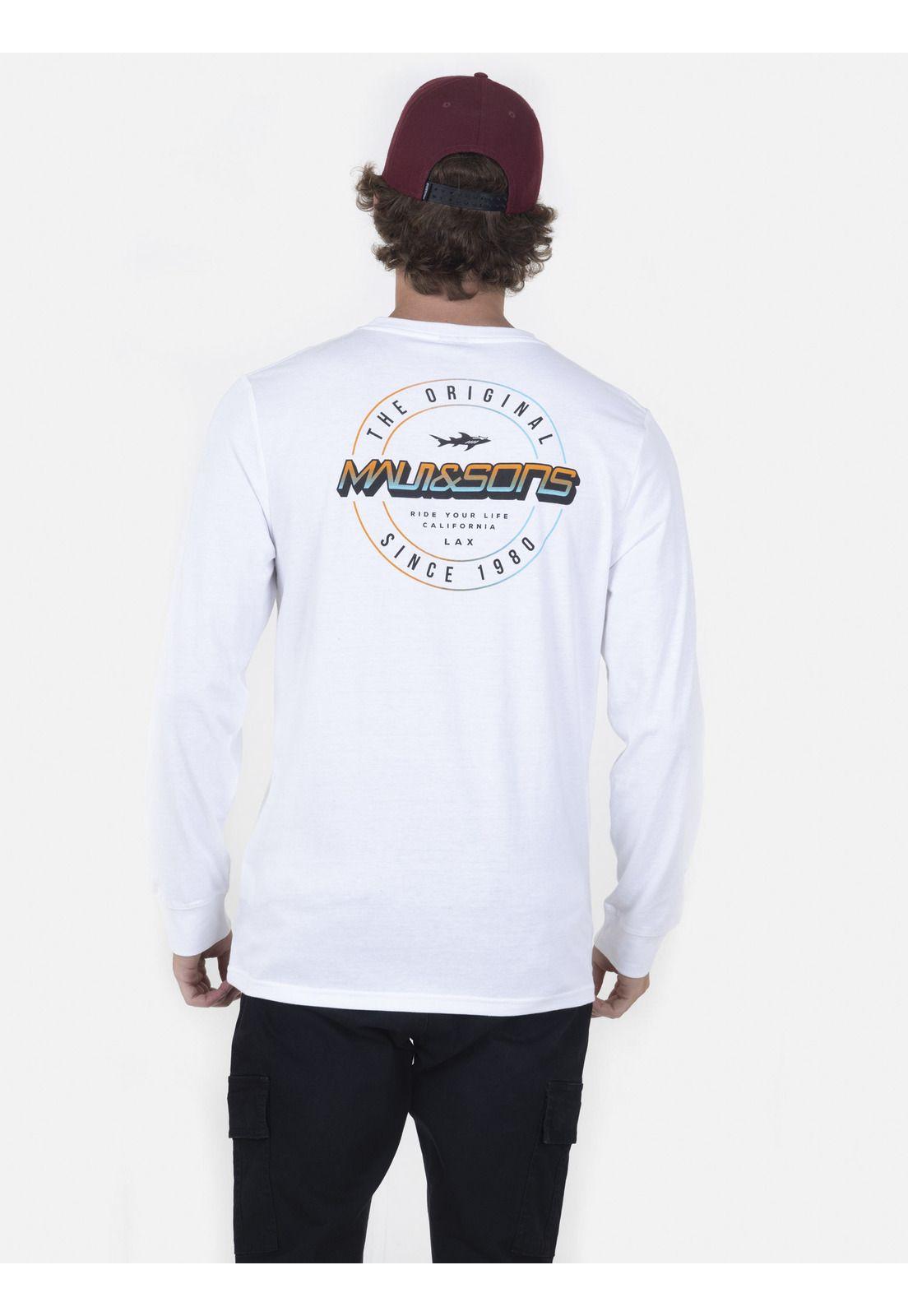 Polera Hombre RETRO TEXT LS TEE Blanco Maui and Sons-1